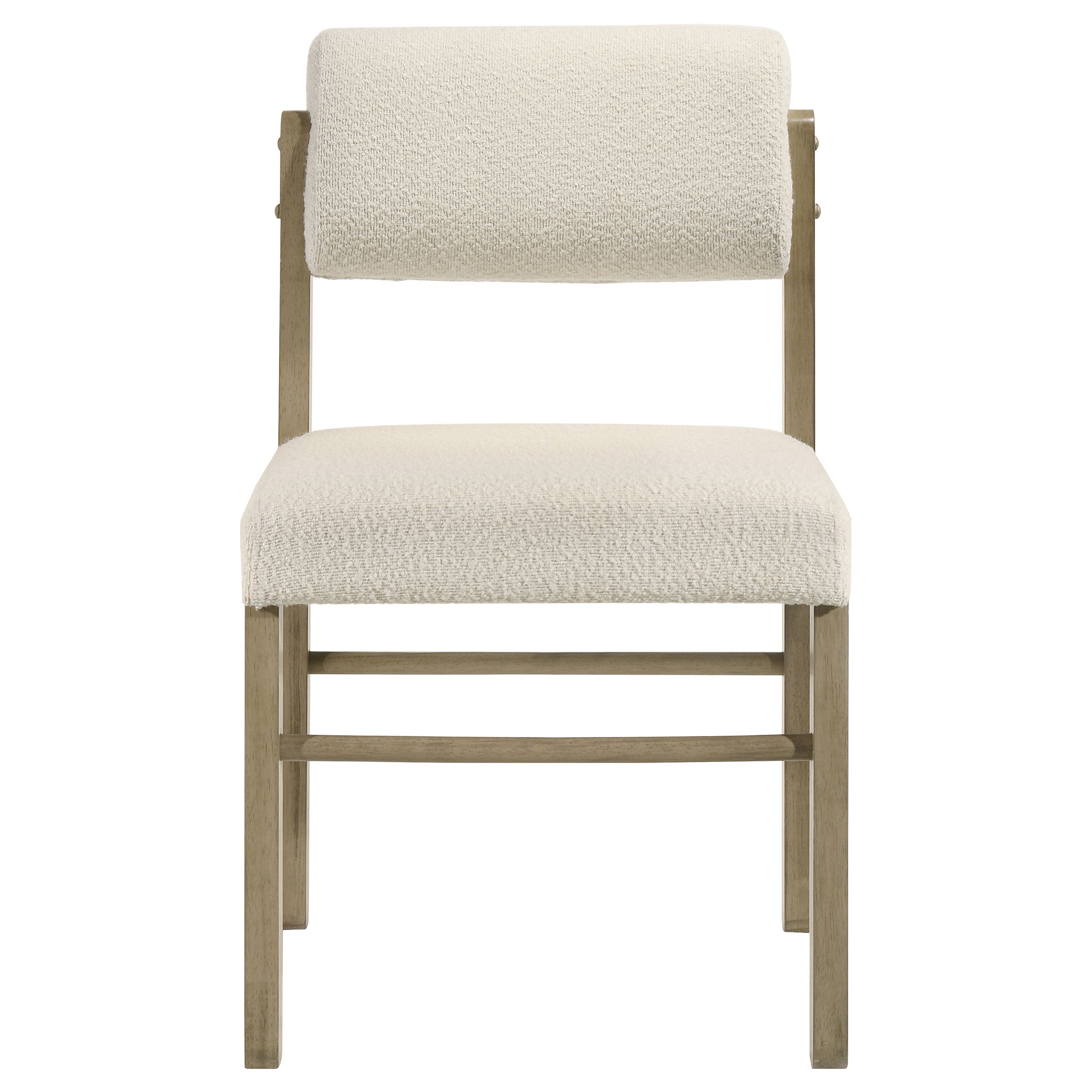 Kehoe Upholstered Dining Side Chair Cream and Natural Oak (Set of 2) — view 4