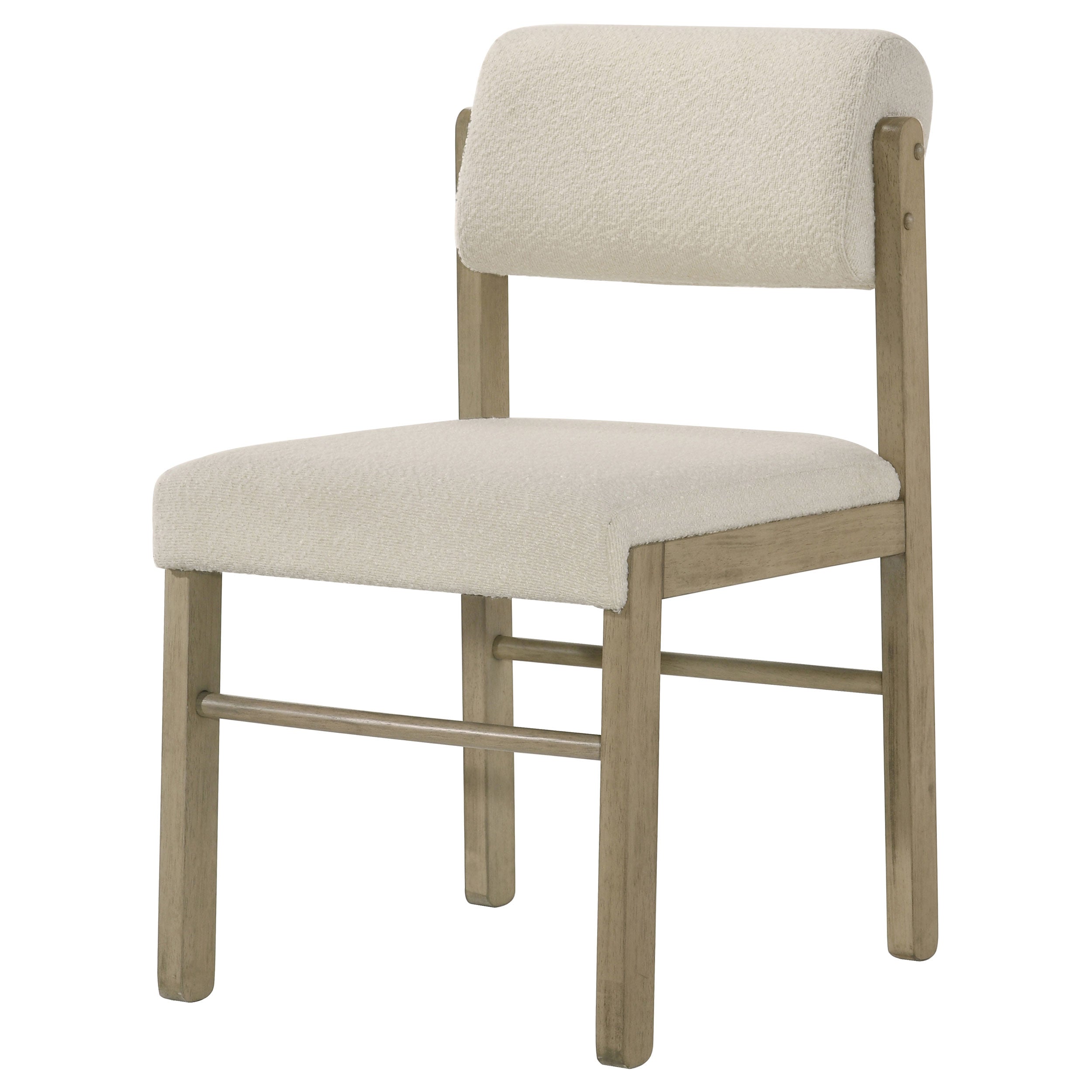 Kehoe Upholstered Dining Side Chair Cream and Natural Oak (Set of 2) — view 5