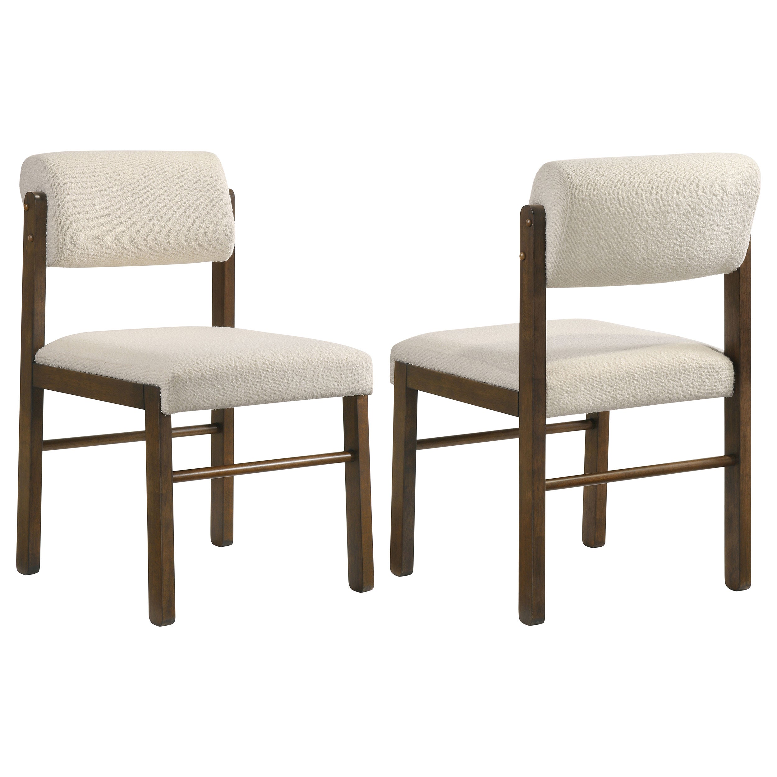 Kehoe Upholstered Dining Side Chair Cream and Walnut (Set of 2) — view 1