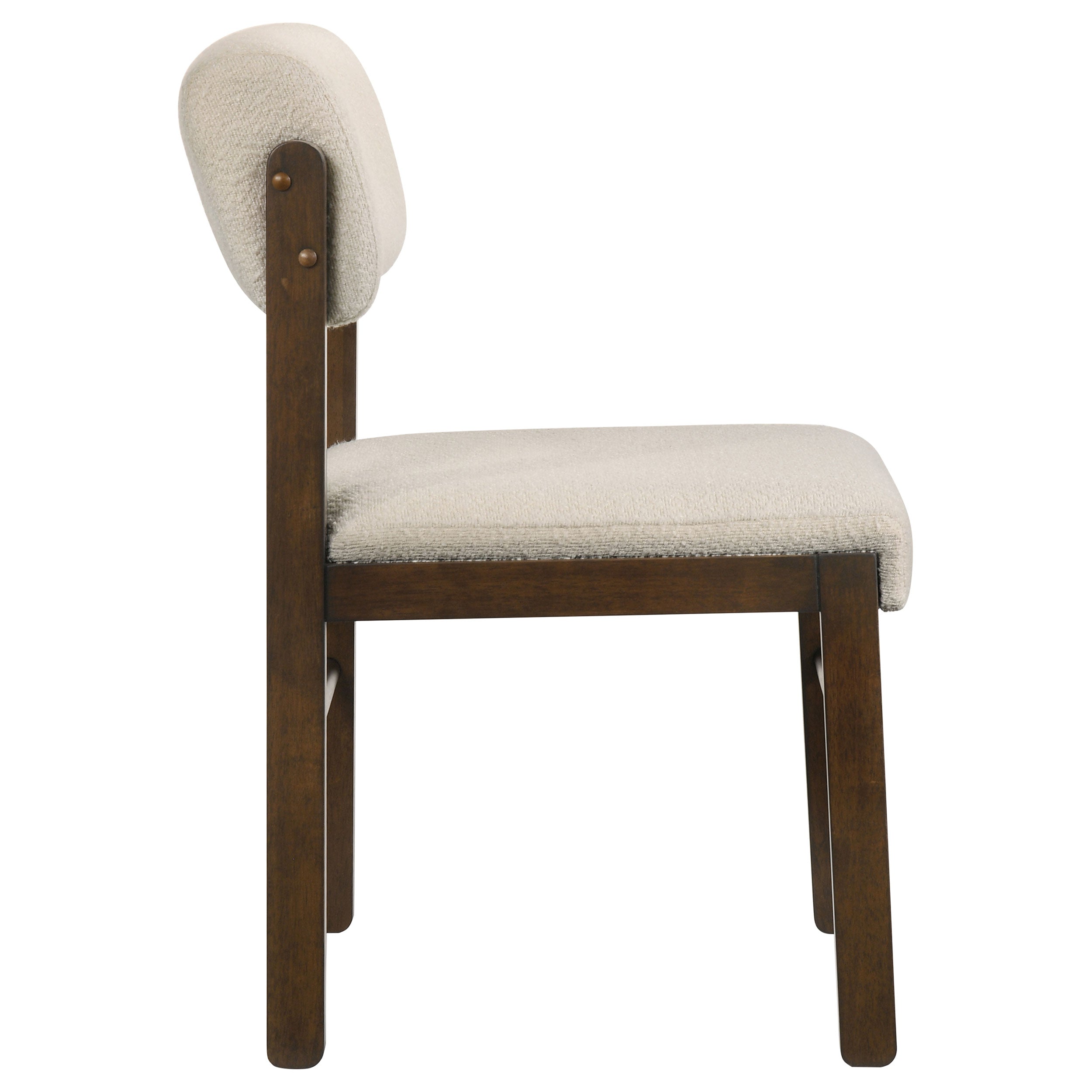 Kehoe Upholstered Dining Side Chair Cream and Walnut (Set of 2) — view 9