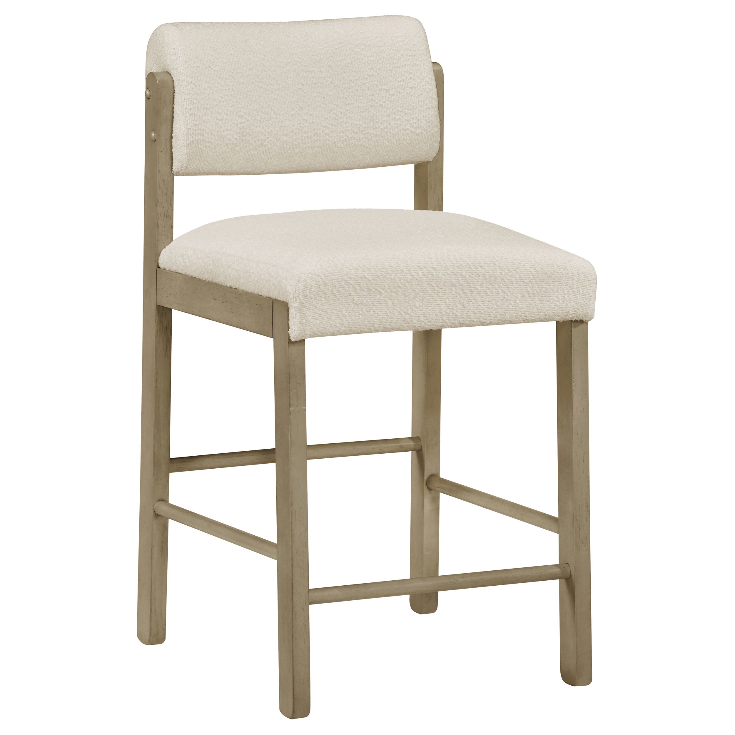 Kehoe Upholstered Counter Height Chair Cream and Natural Oak (Set of 2) — view 2