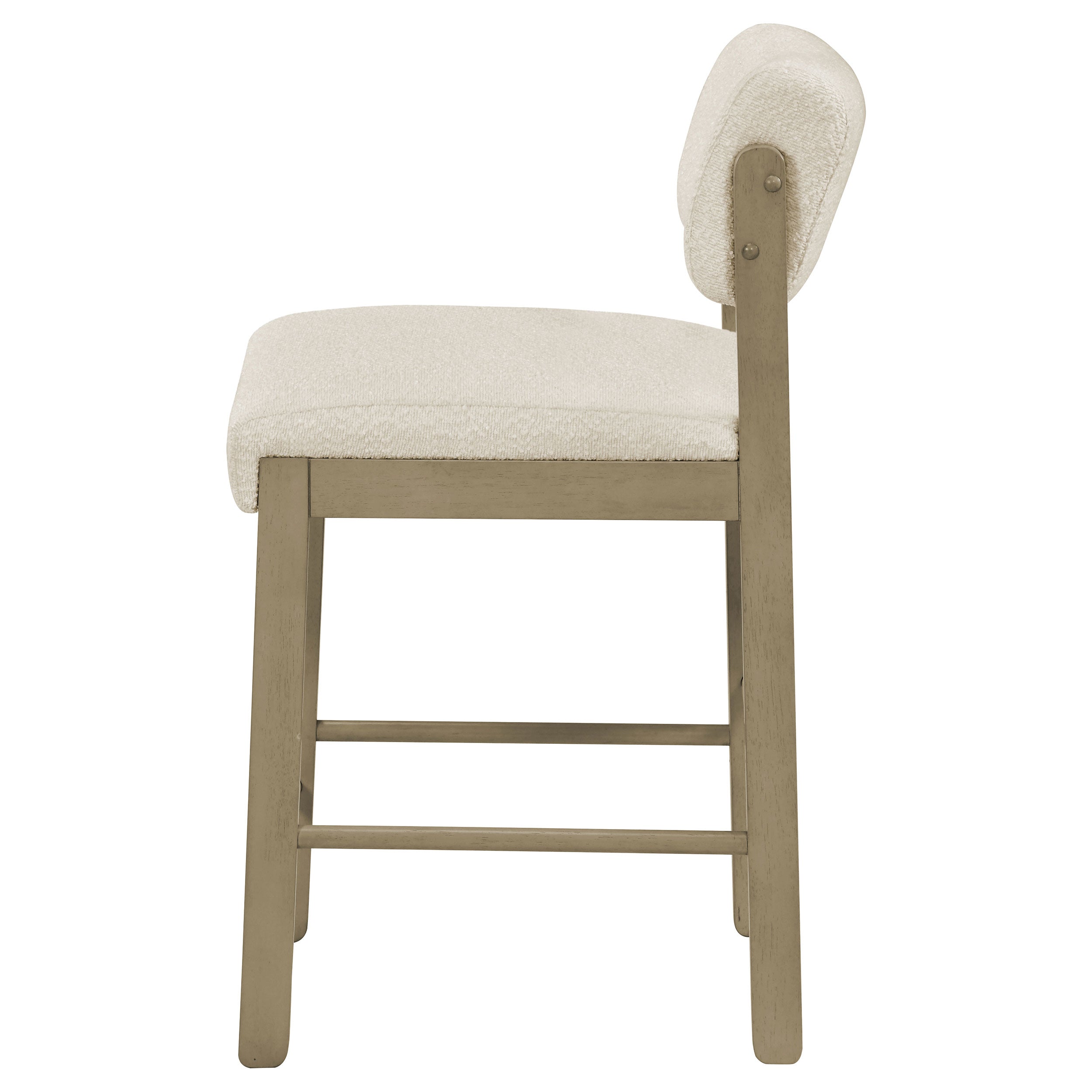 Kehoe Upholstered Counter Height Chair Cream and Natural Oak (Set of 2) — view 5