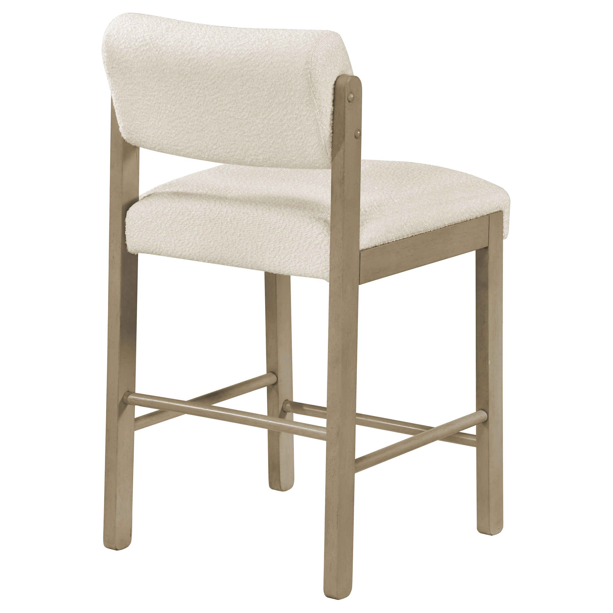 Kehoe Upholstered Counter Height Chair Cream and Natural Oak (Set of 2) — view 7