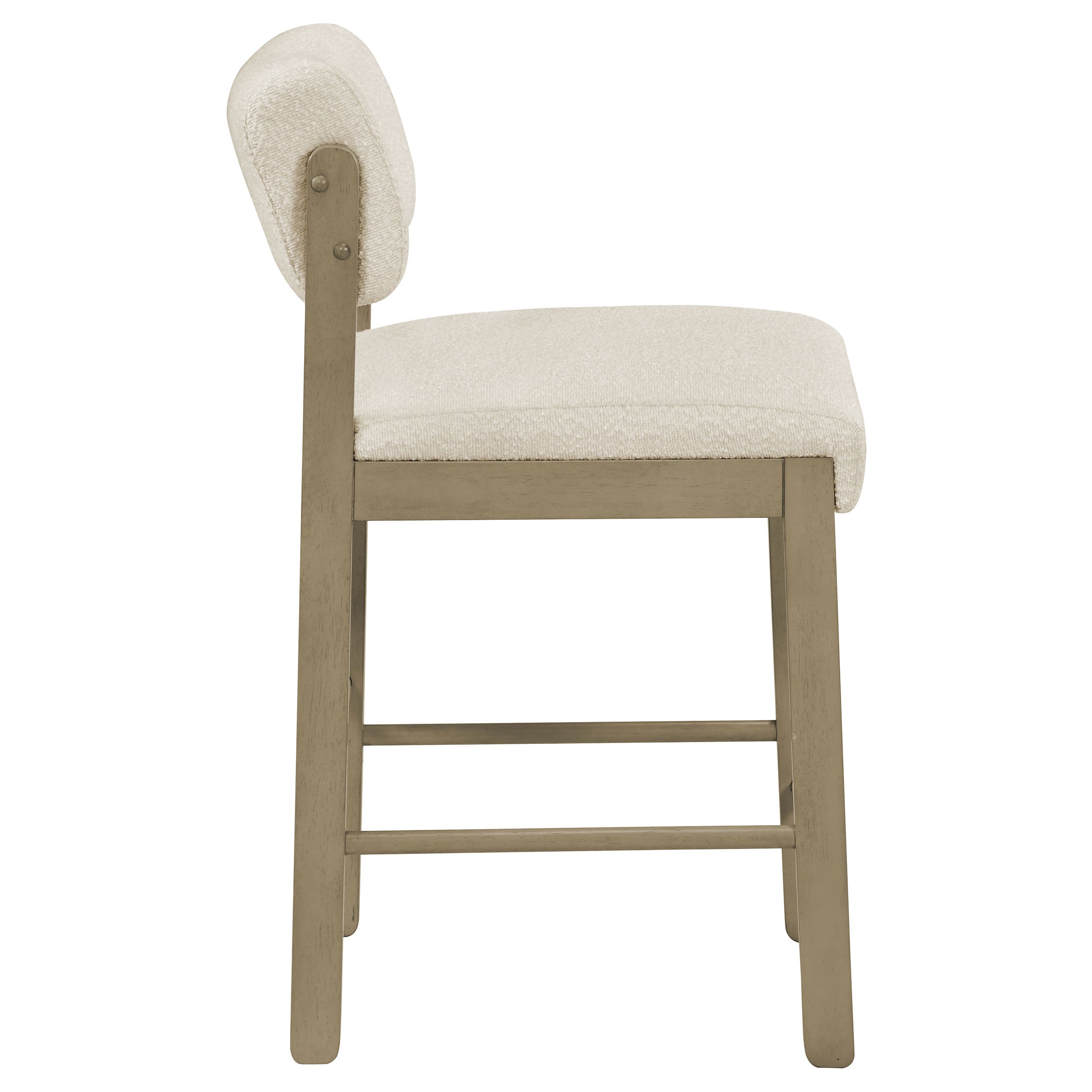 Kehoe Upholstered Counter Height Chair Cream and Natural Oak (Set of 2) — view 8