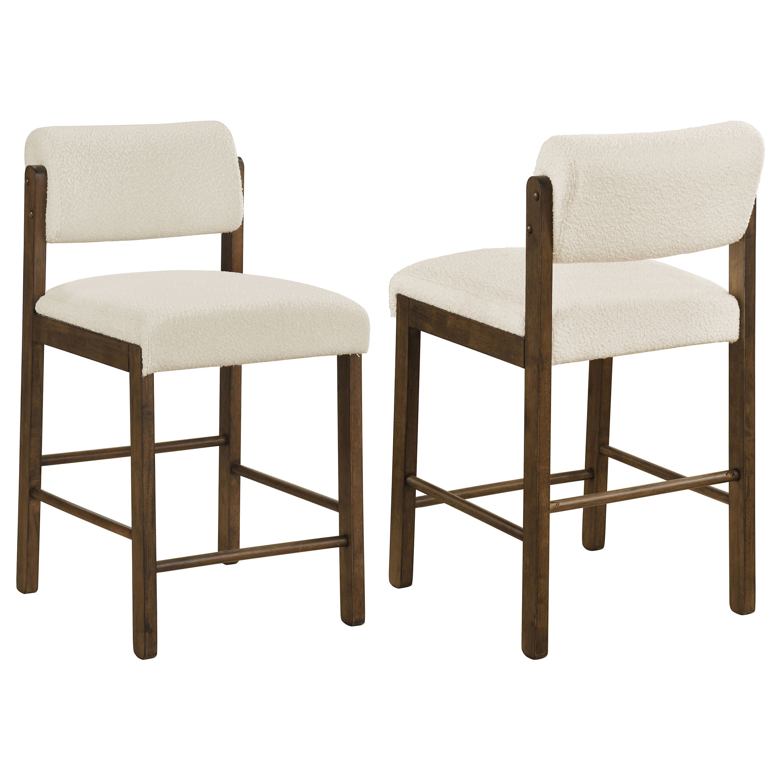Kehoe Upholstered Counter Height Chair Cream and Walnut (Set of 2) — view 1