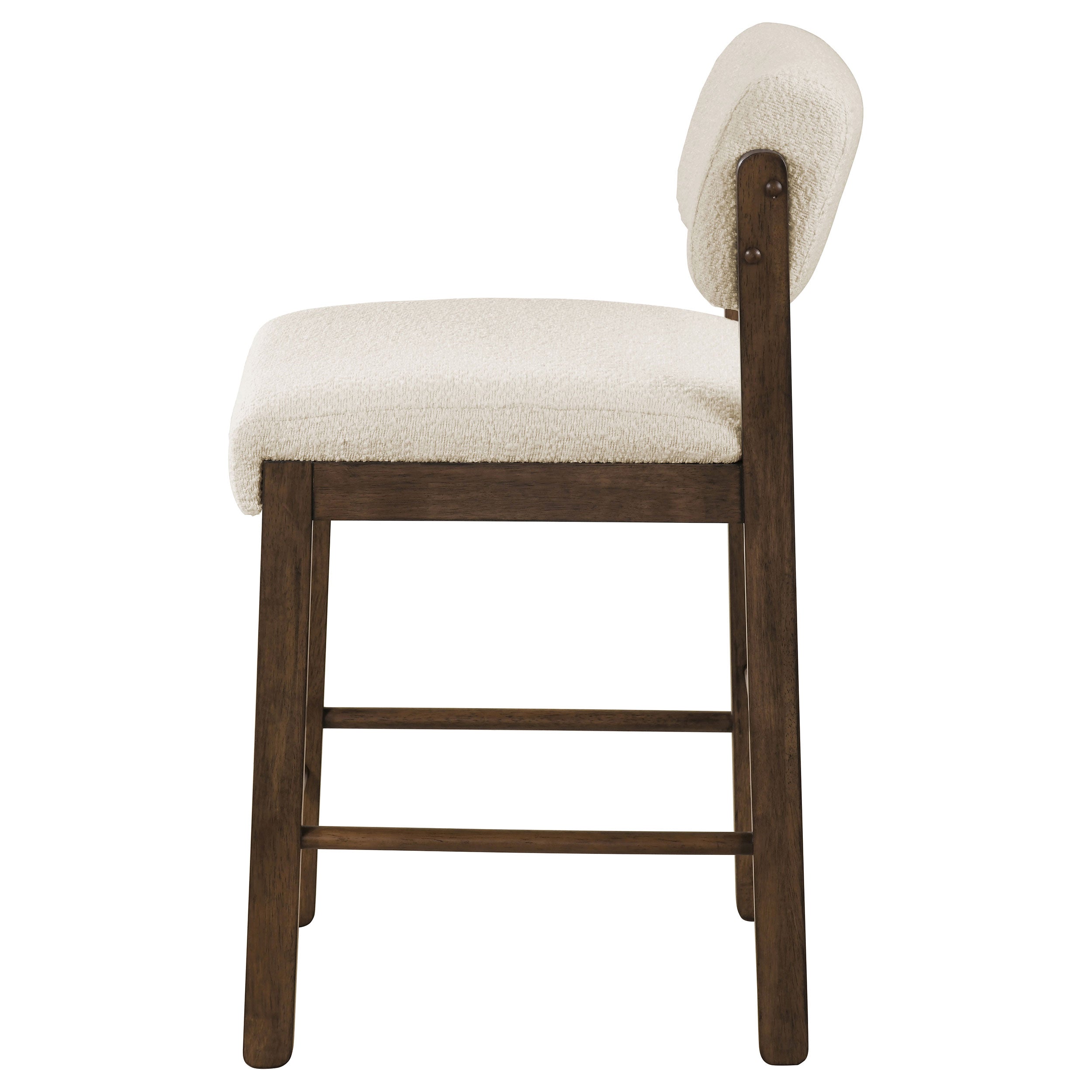 Kehoe Upholstered Counter Height Chair Cream and Walnut (Set of 2) — view 5