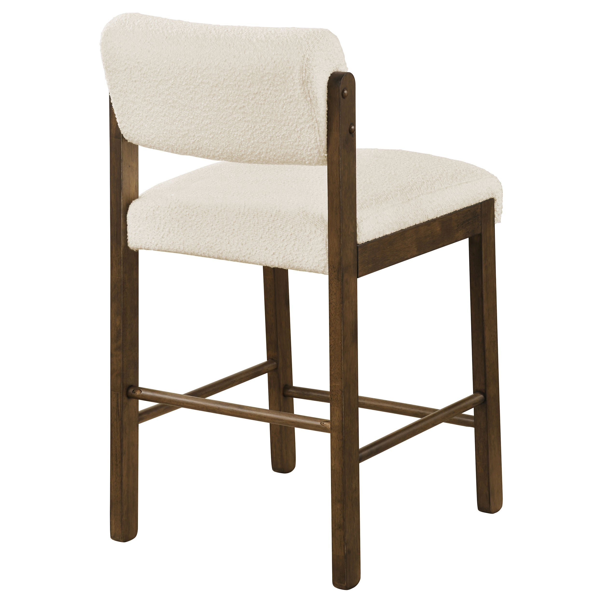 Kehoe Upholstered Counter Height Chair Cream and Walnut (Set of 2) — view 7