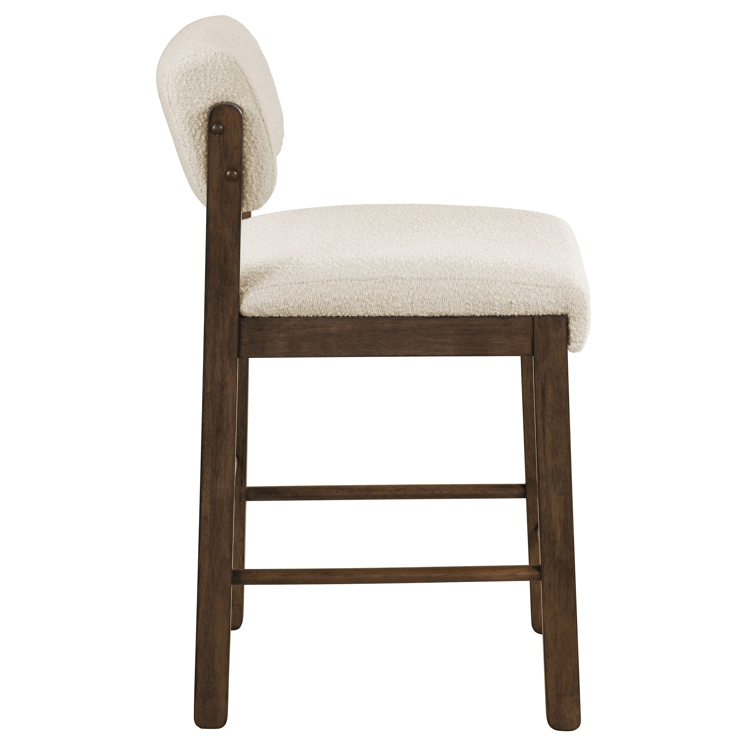 Kehoe Upholstered Counter Height Chair Cream and Walnut (Set of 2) — view 8