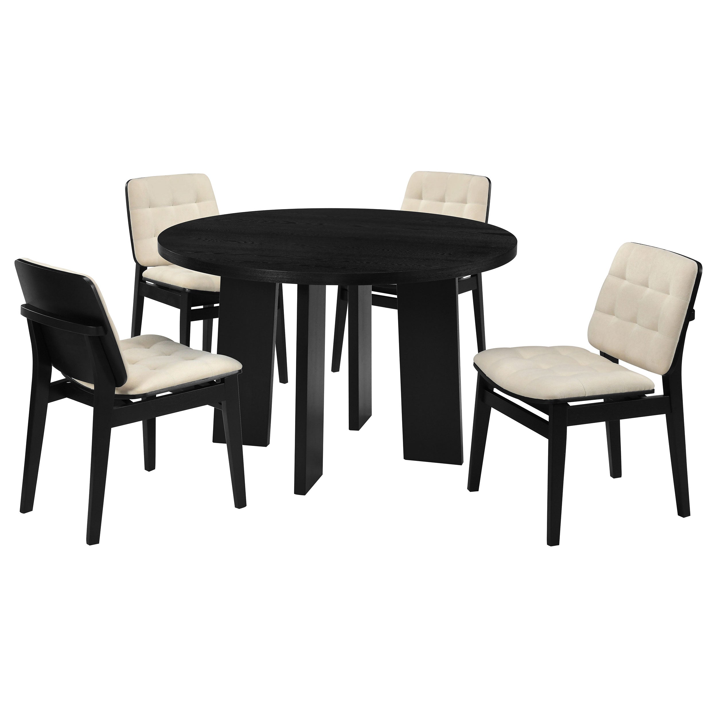 Strouse 5-piece Dining Set Cream and Black — view 1