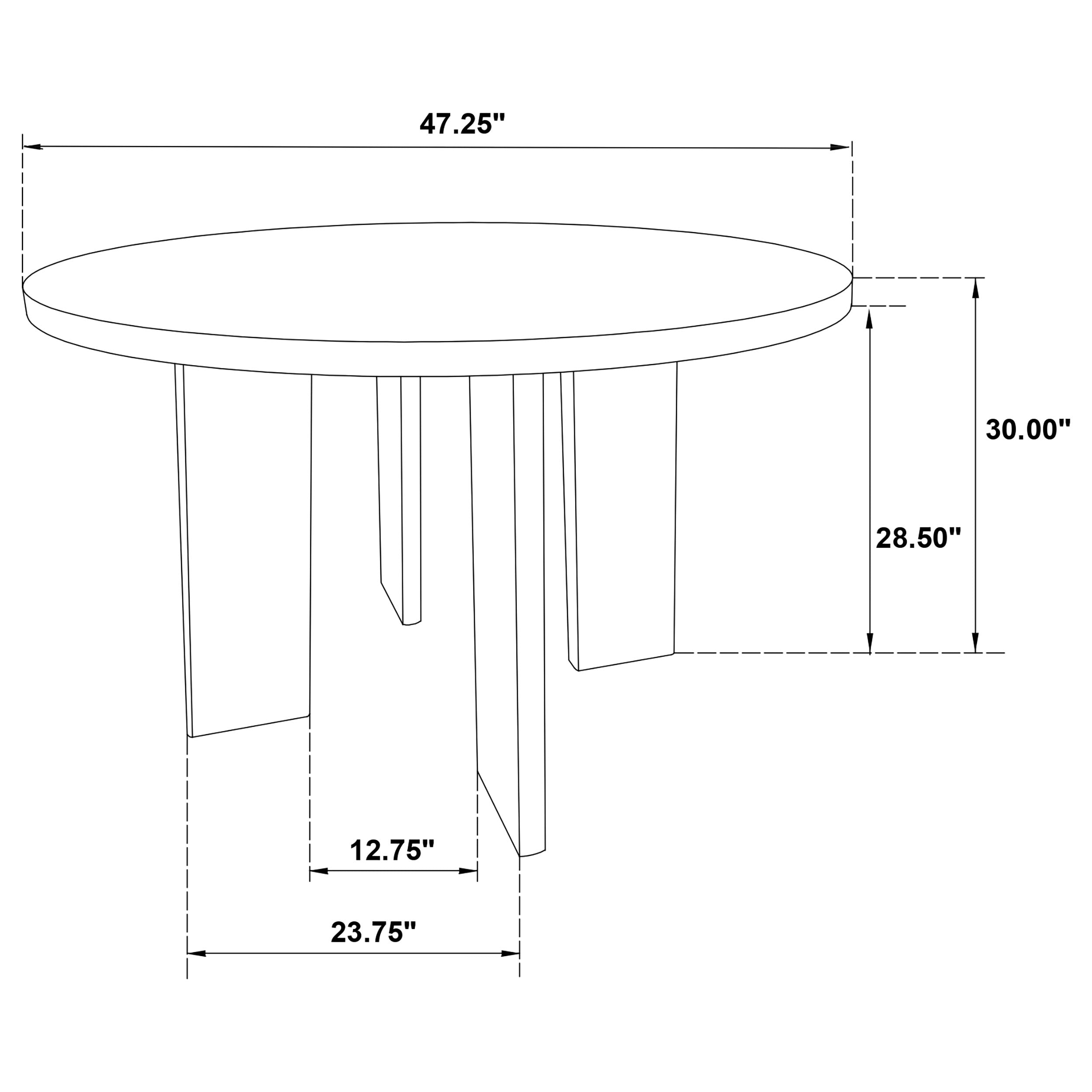 Strouse 47-inch Round Wood Dining Room Table Black — view 8