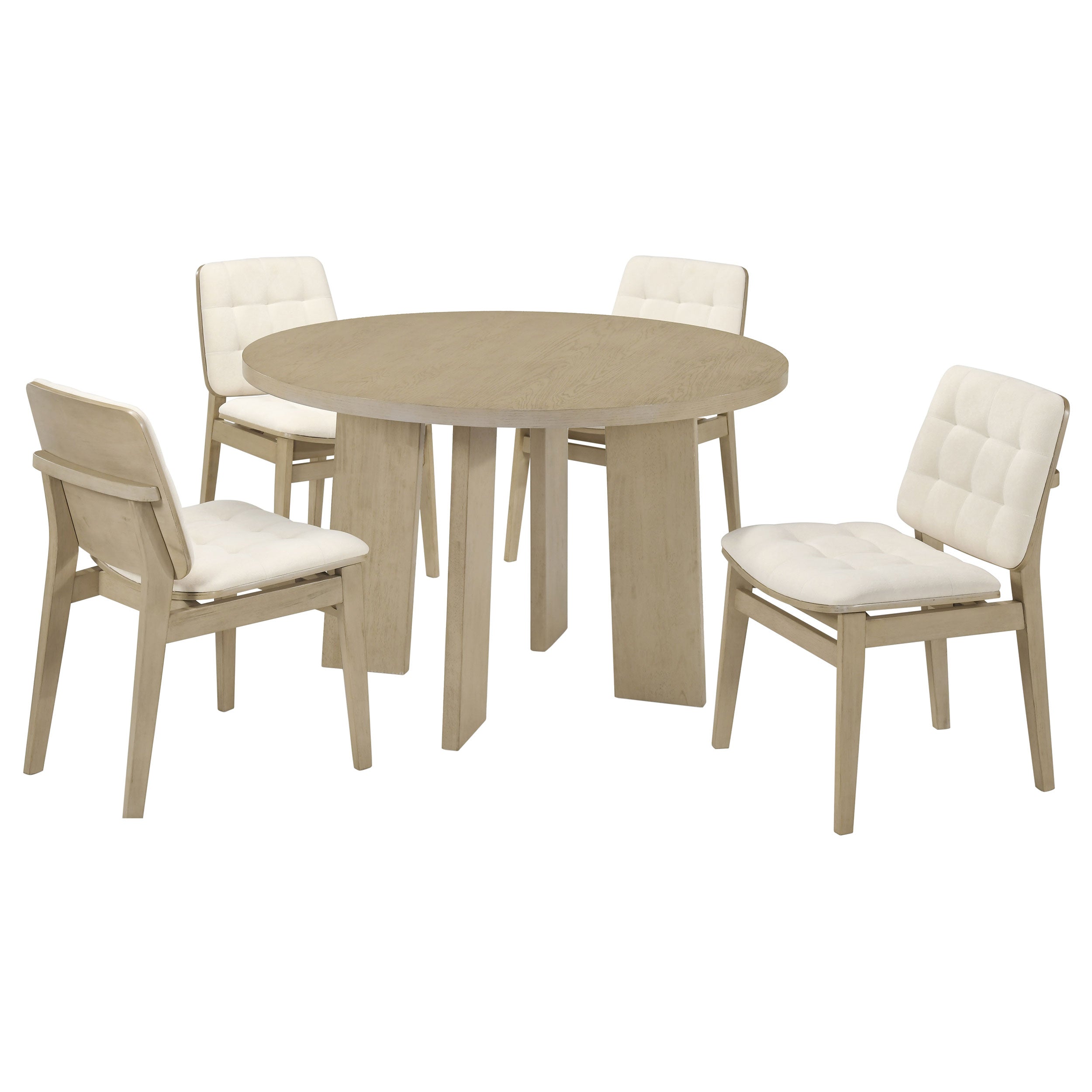 Strouse 5-piece Dining Set Cream and Natural Oak — view 1