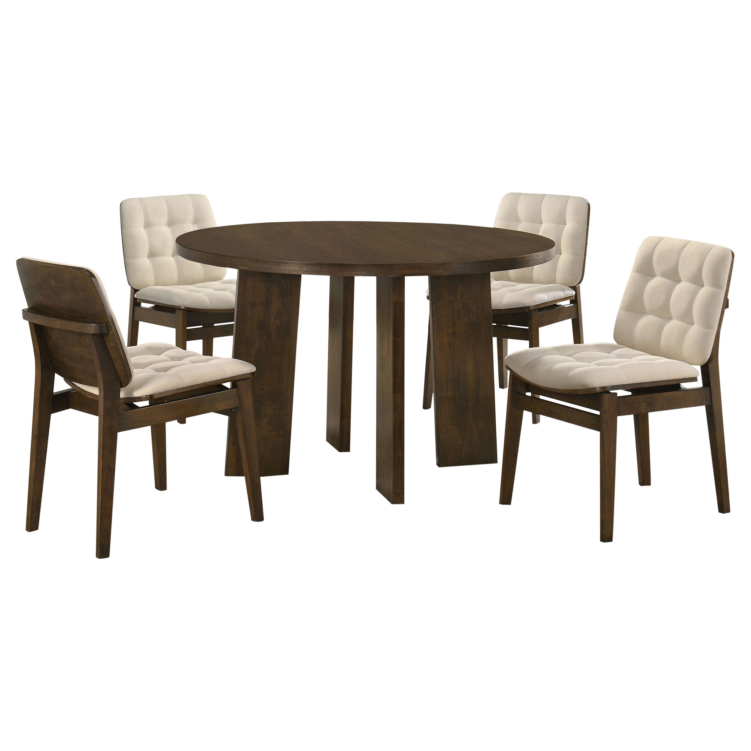 Strouse 5-piece Dining Set Cream and Walnut — view 2