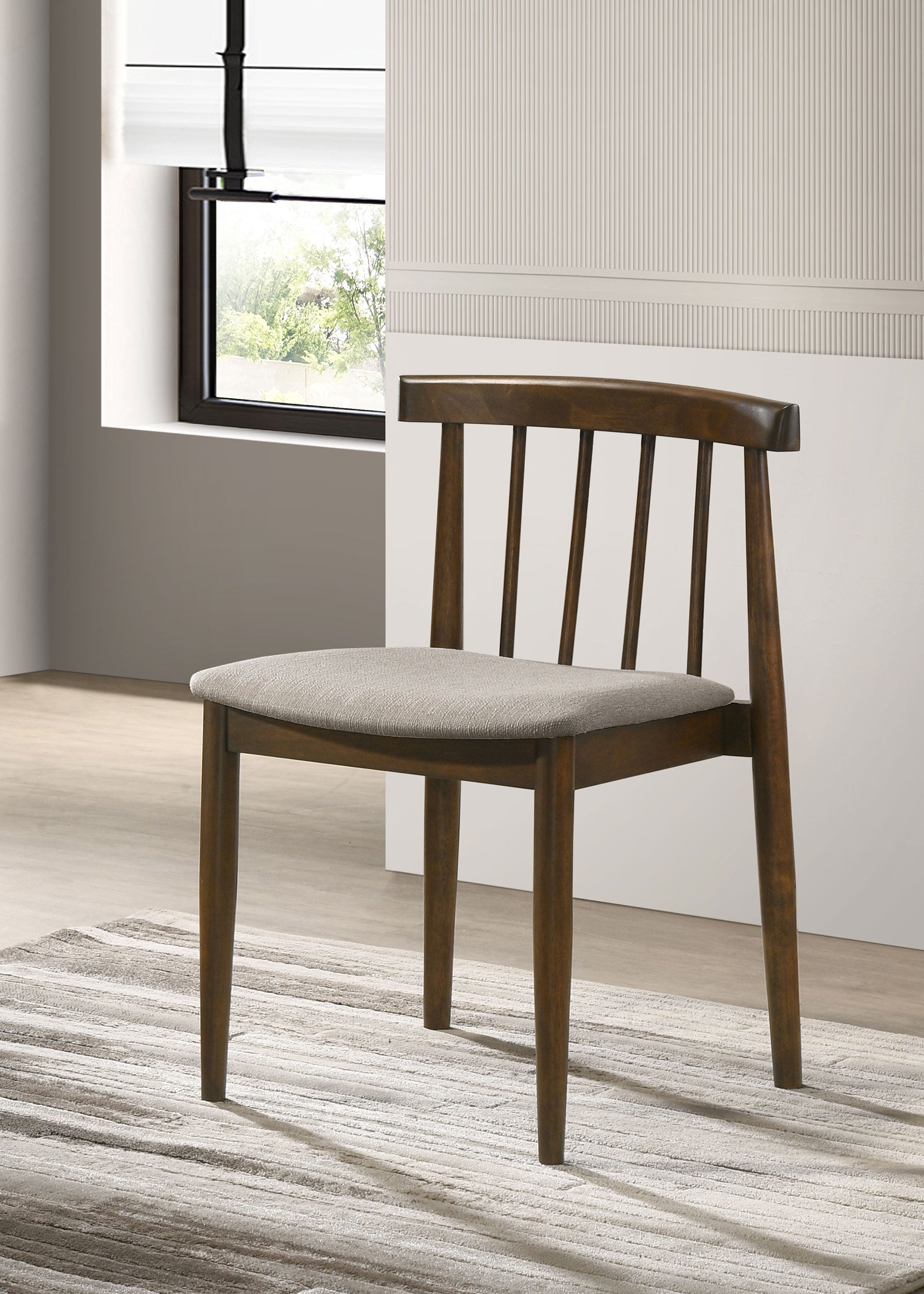 Cullen Dining Side Chair Upholstered Seat Walnut (Set of 2) — view 2