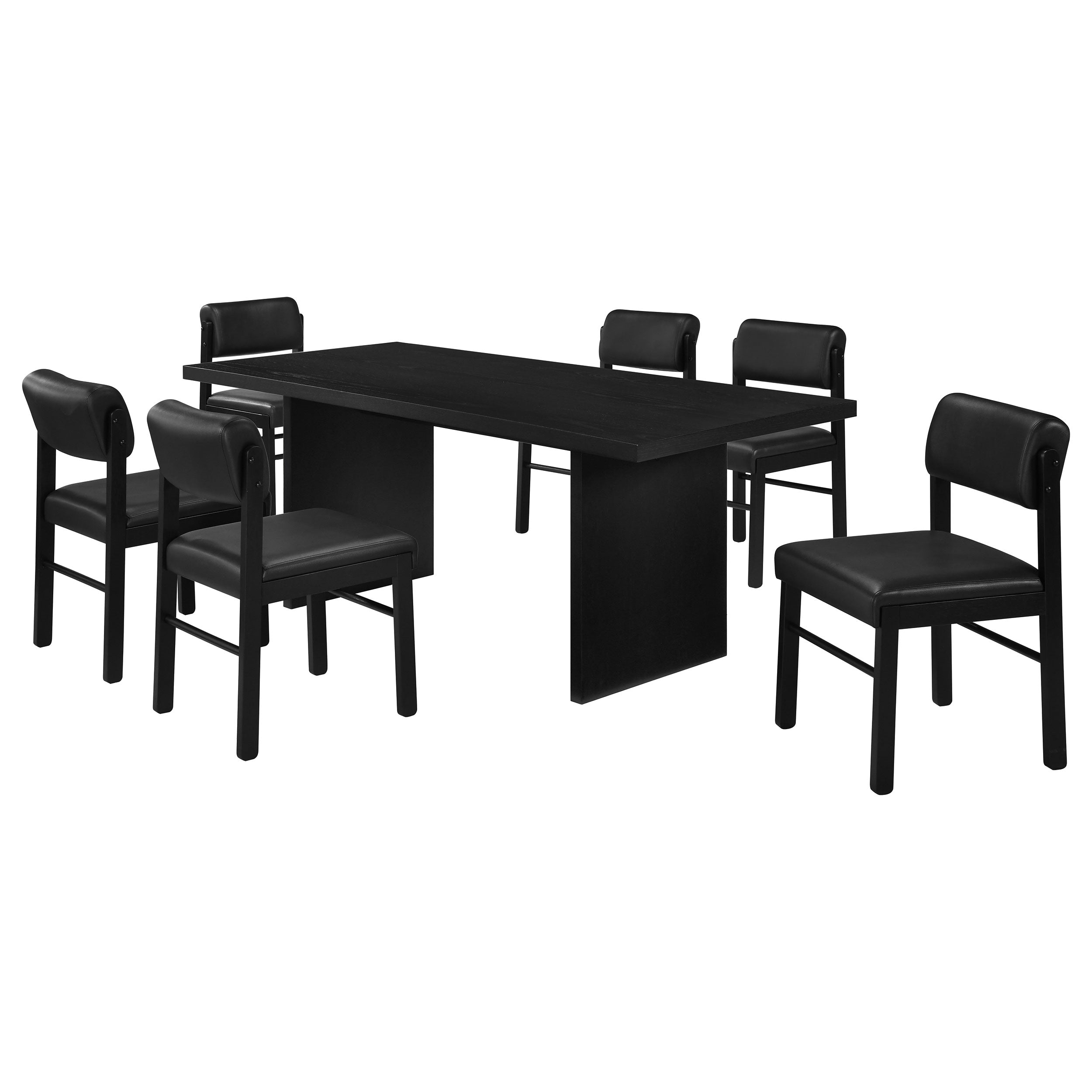Decker 7-piece 82-inch Rectangular Dining Set Black — view 1