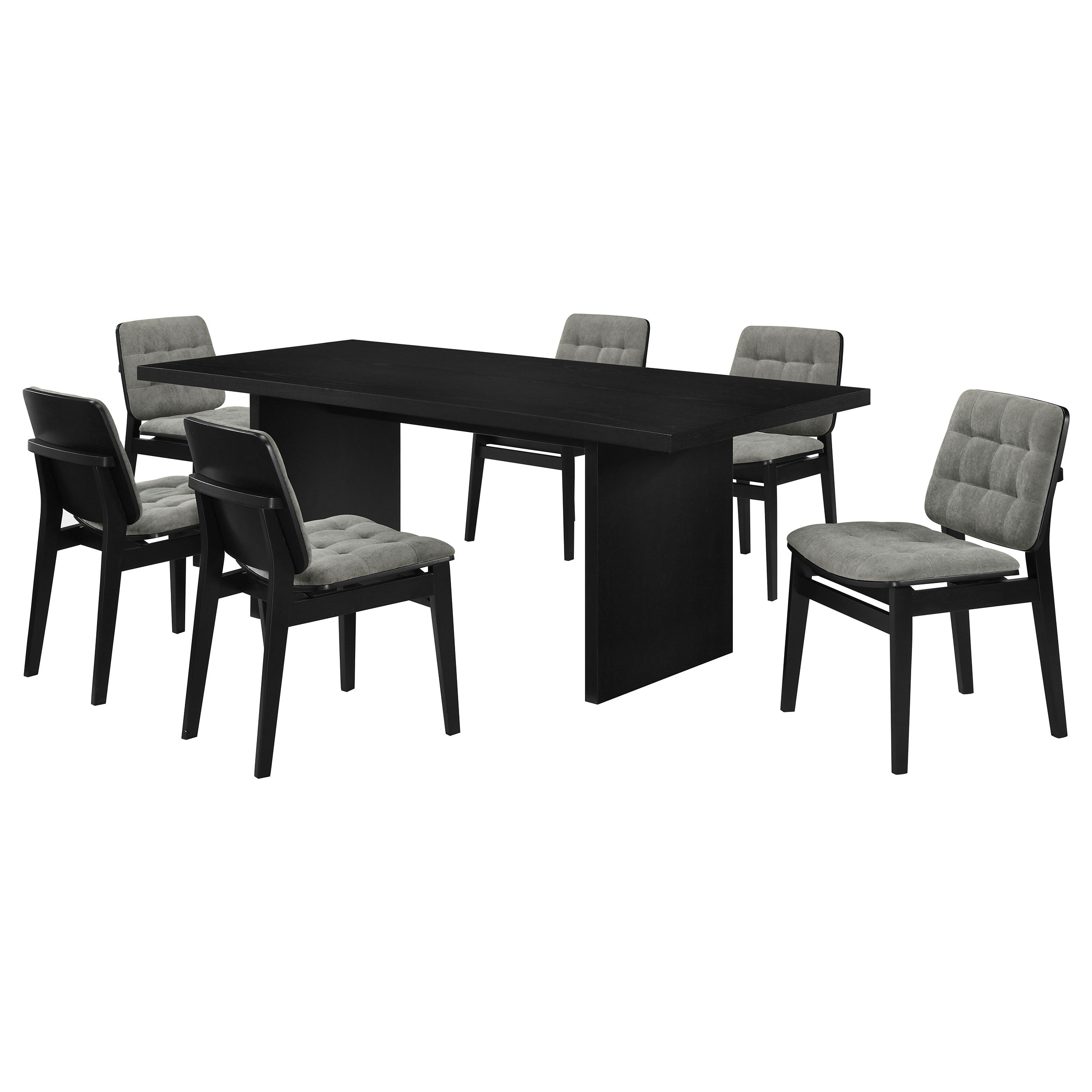 Decker 7-piece 82-inch Rectangular Dining Set Grey and Black — view 1
