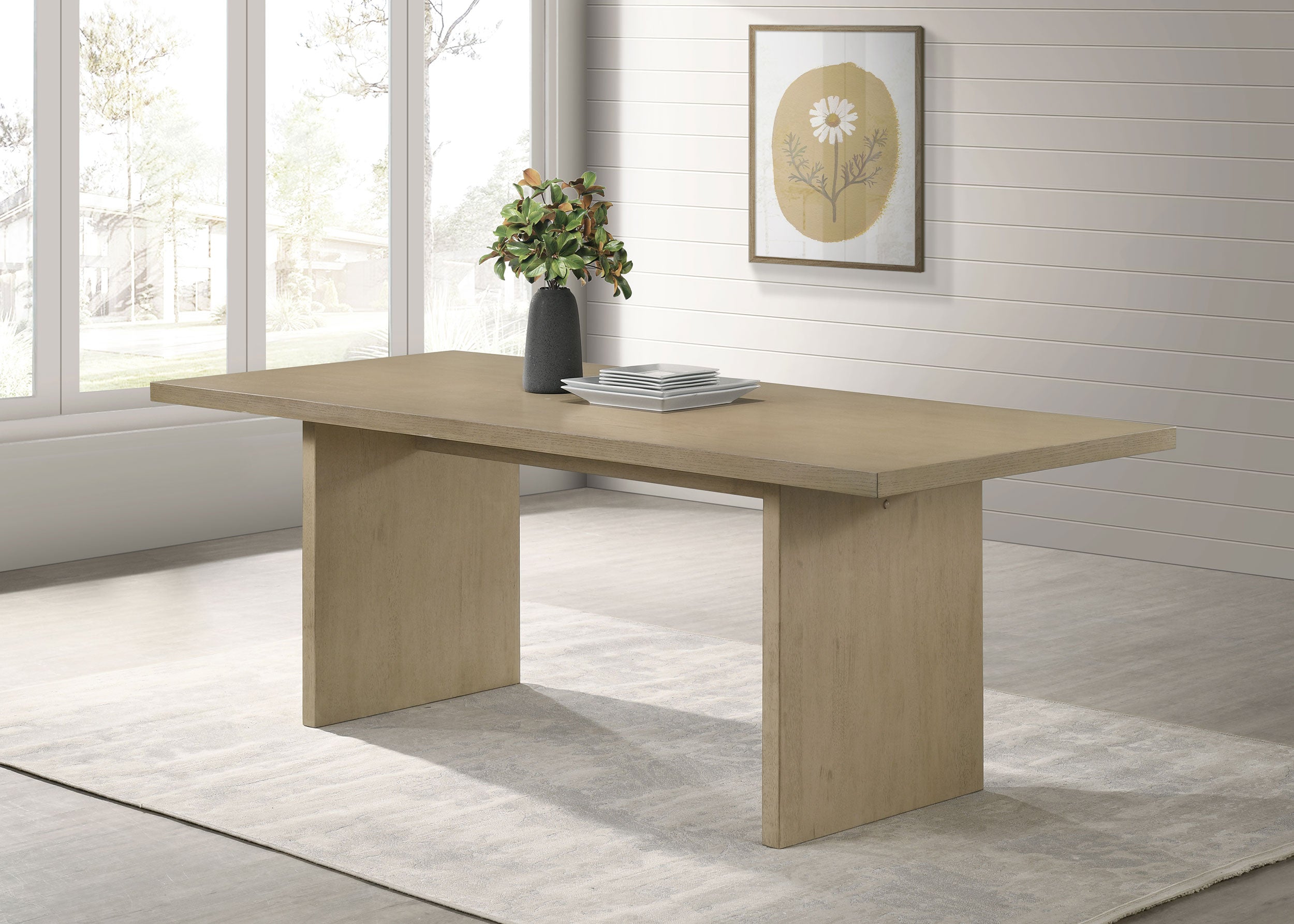 Decker 82-inch Rectangular Wood Dining Table Natural Oak — view 2