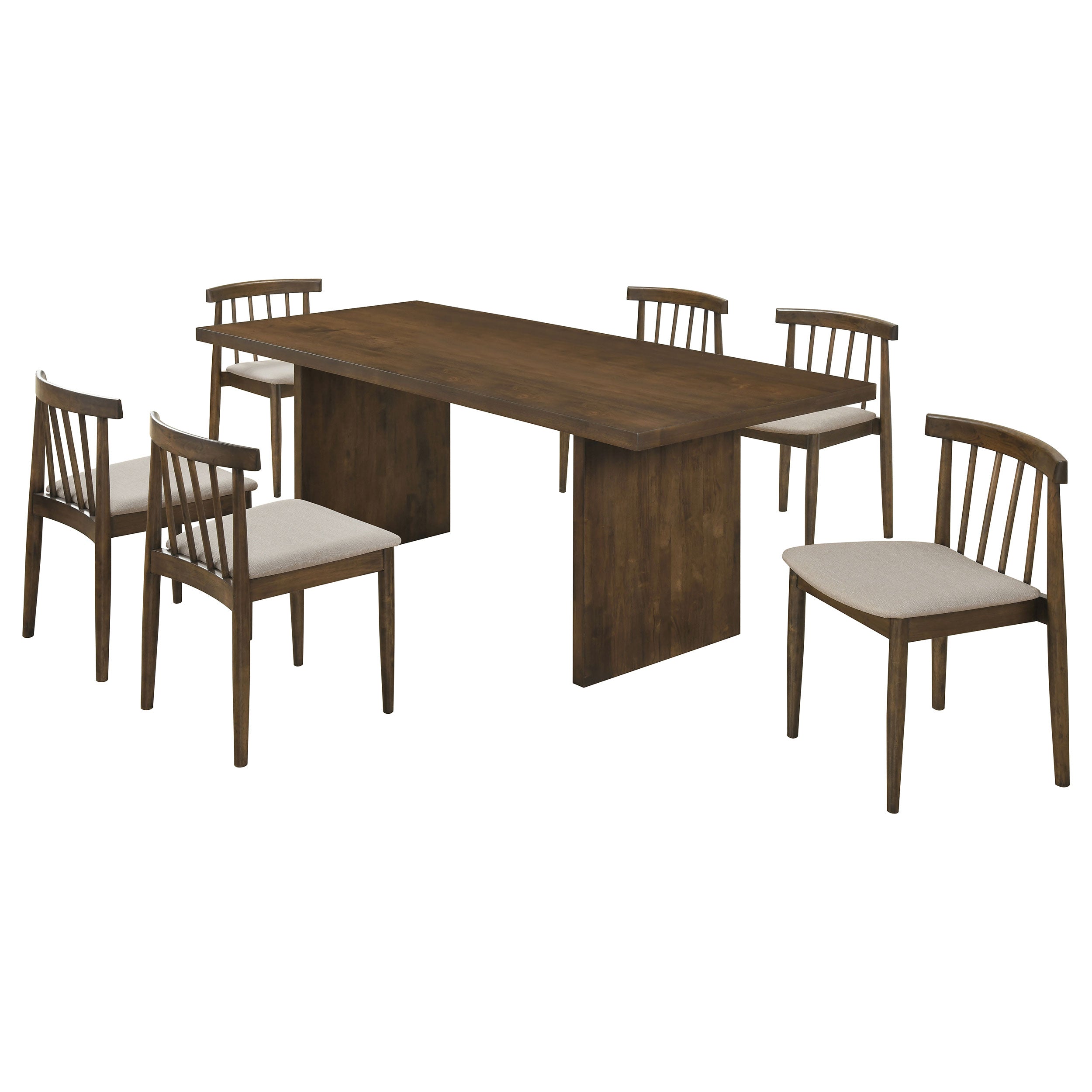 Decker 7-piece 82-inch Rectangular Dining Set Wheat and Walnut — view 1
