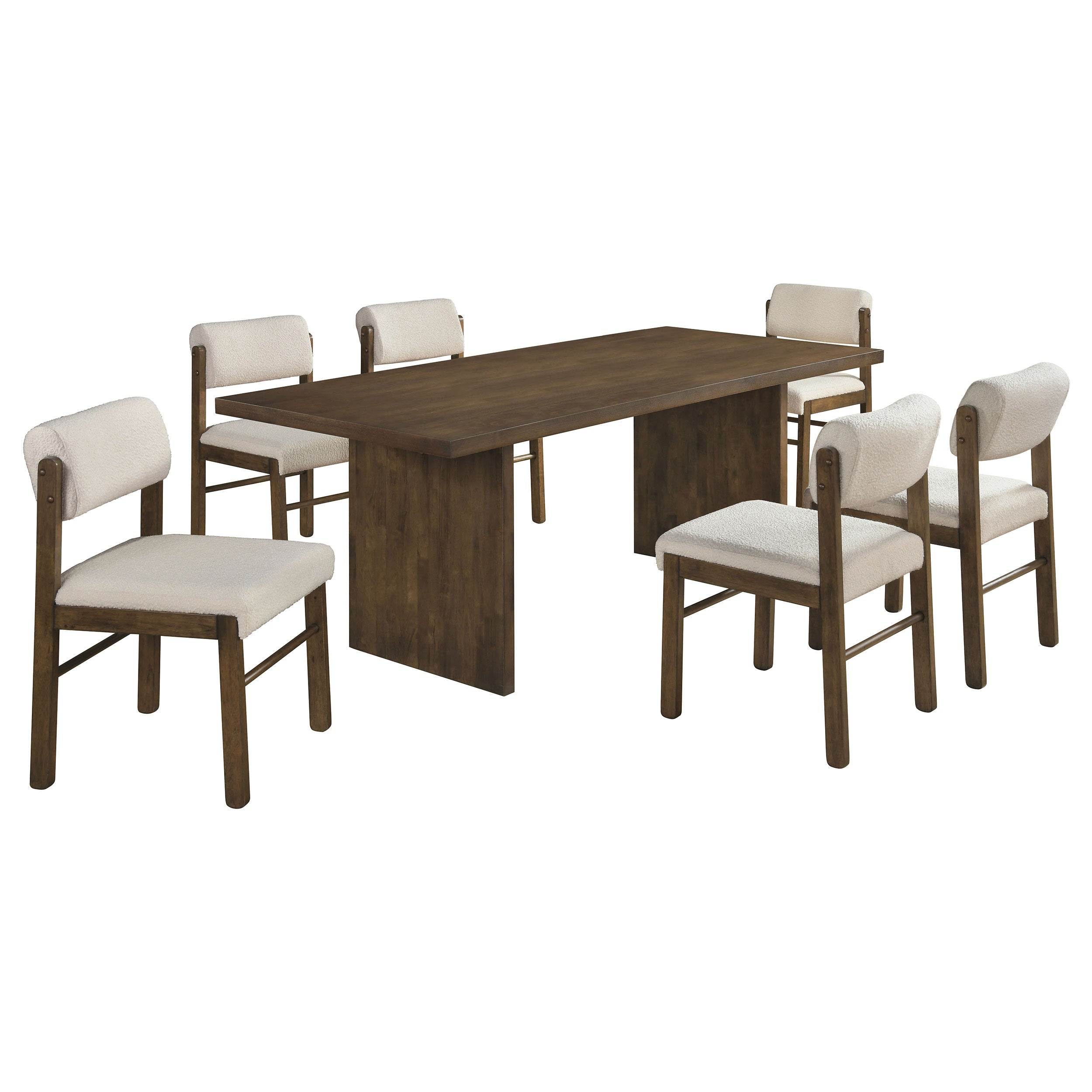Decker 7-piece 82-inch Rectangular Dining Set Cream and Walnut — view 1
