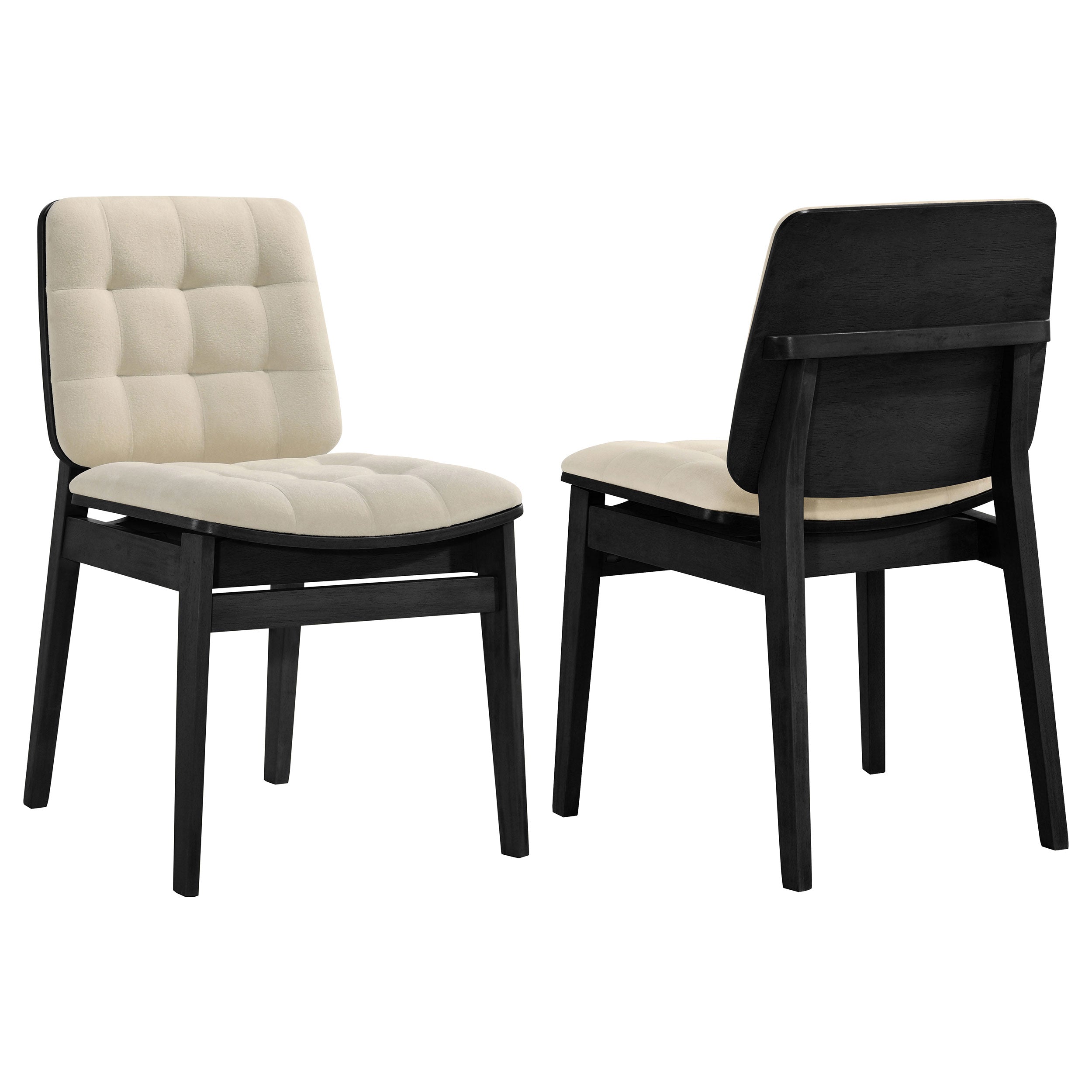 Redbridge Velvet Upholstered Side Chair Cream and Black (Set of 2) — view 1