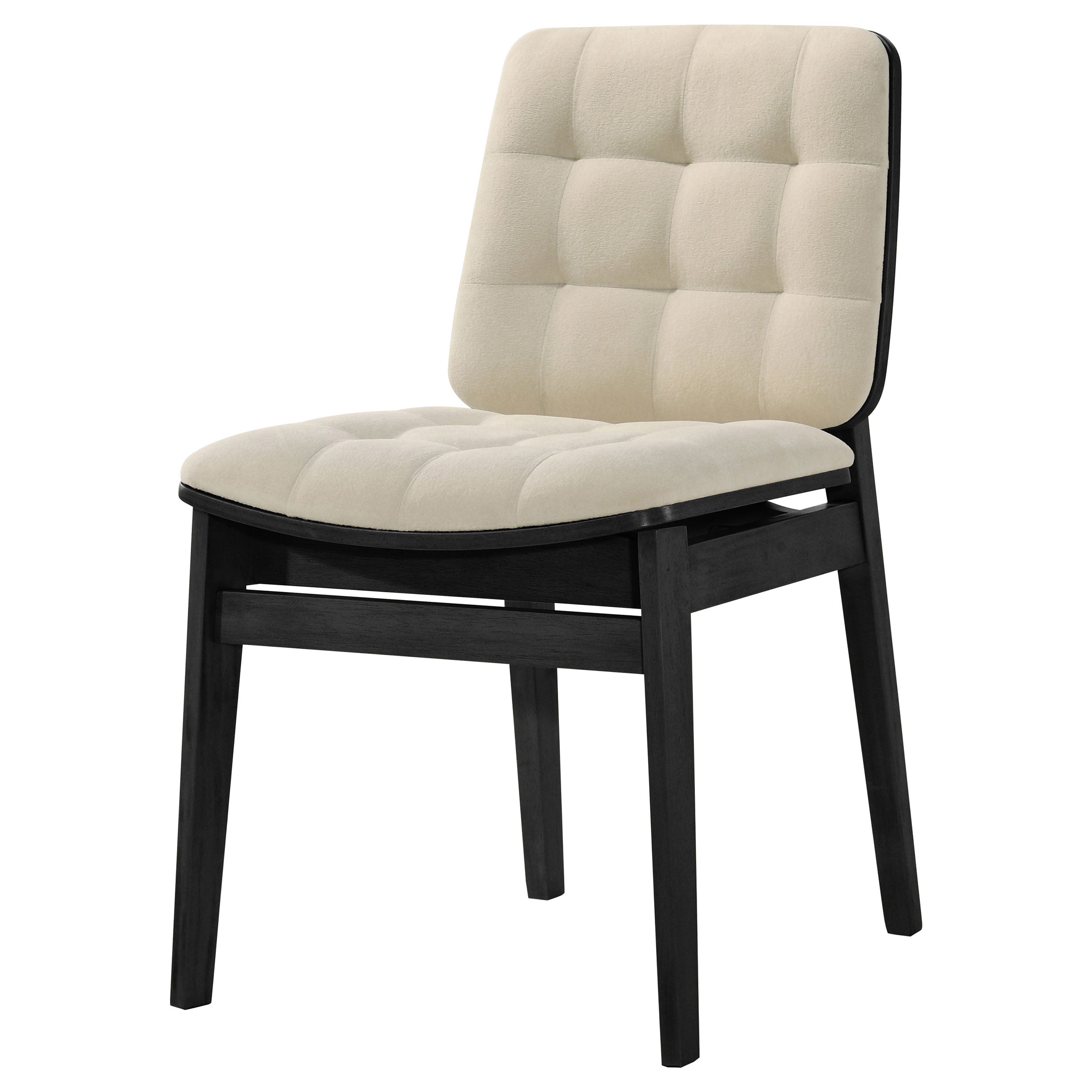 Redbridge Velvet Upholstered Side Chair Cream and Black (Set of 2) — view 4
