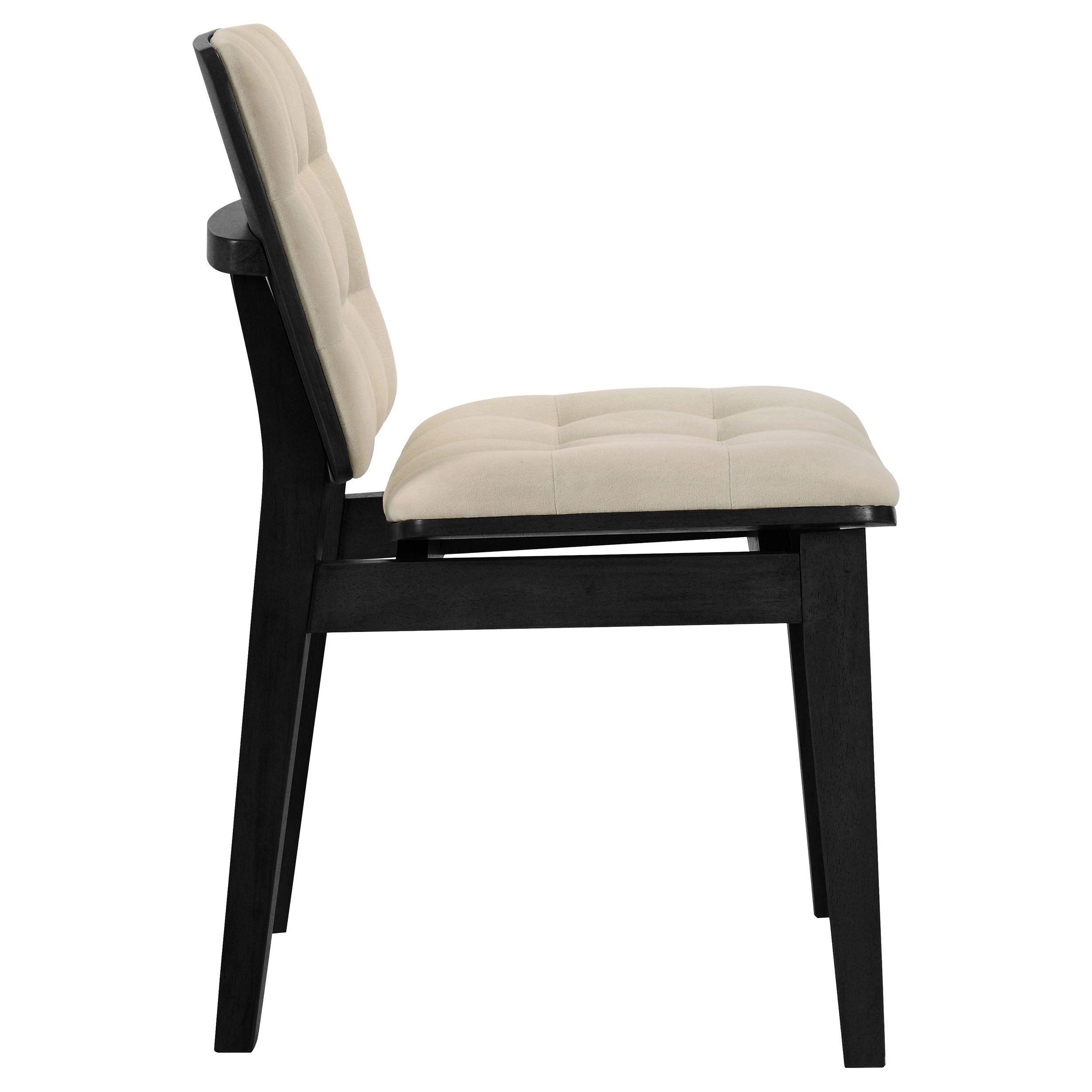 Redbridge Velvet Upholstered Side Chair Cream and Black (Set of 2) — view 8