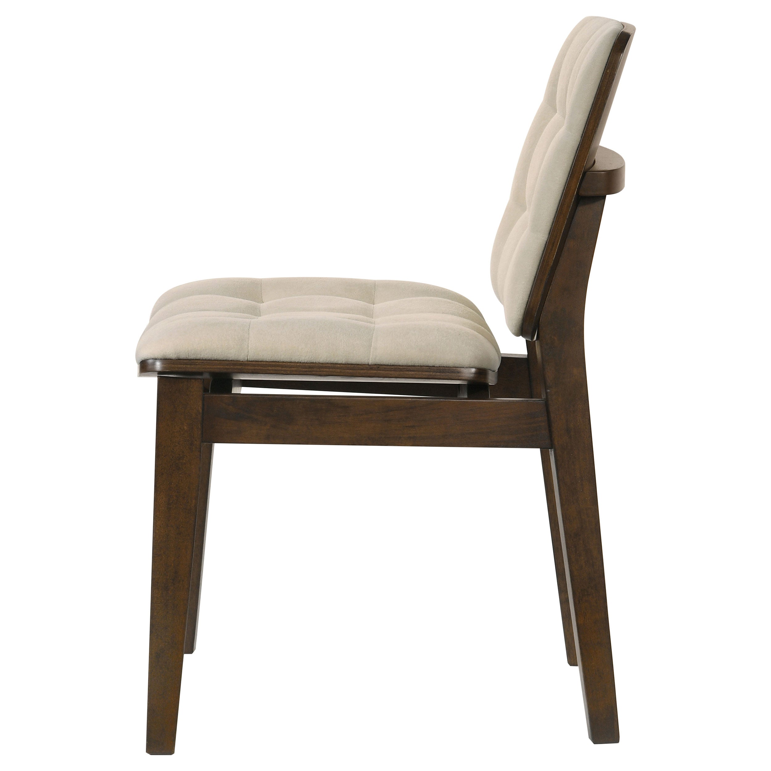 Redbridge Velvet Upholstered Side Chair Cream and Walnut (Set of 2) — view 5