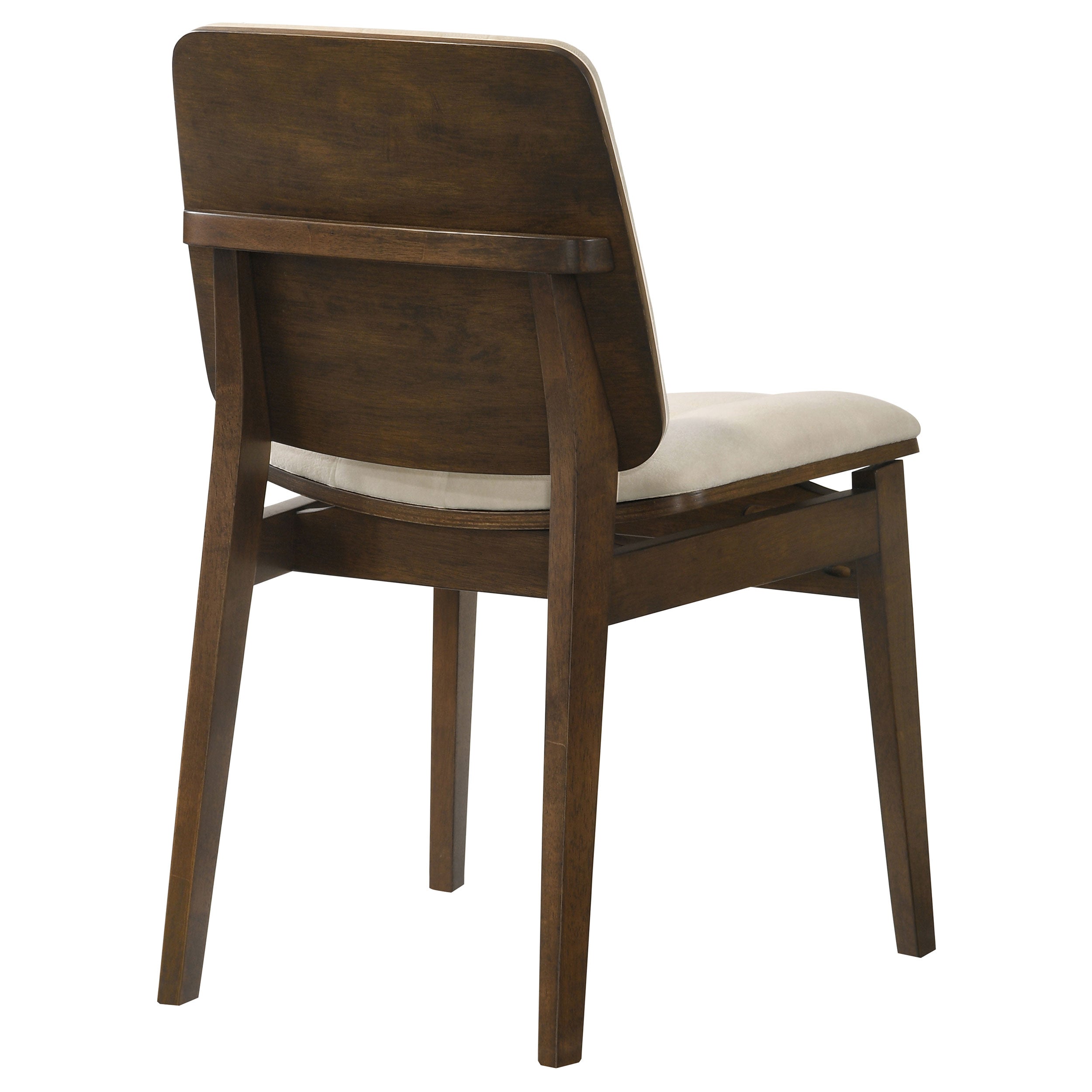 Redbridge Velvet Upholstered Side Chair Cream and Walnut (Set of 2) — view 7
