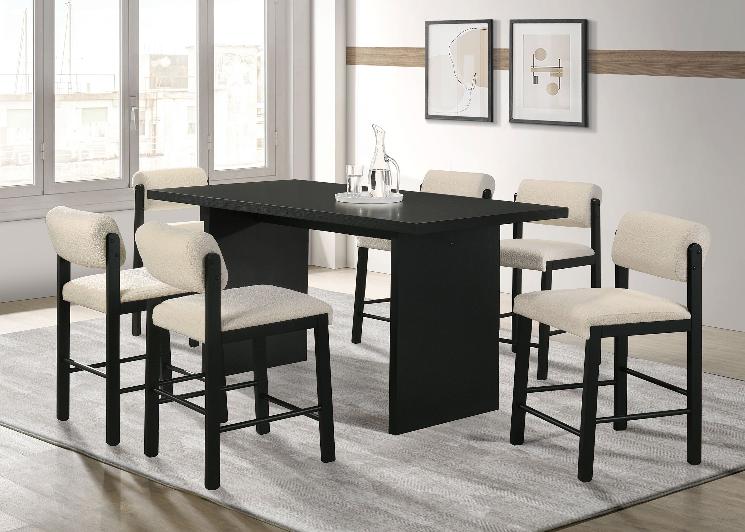 Decker 70-inch Rectangular Wood Counter Height Dining Table Black — view 11