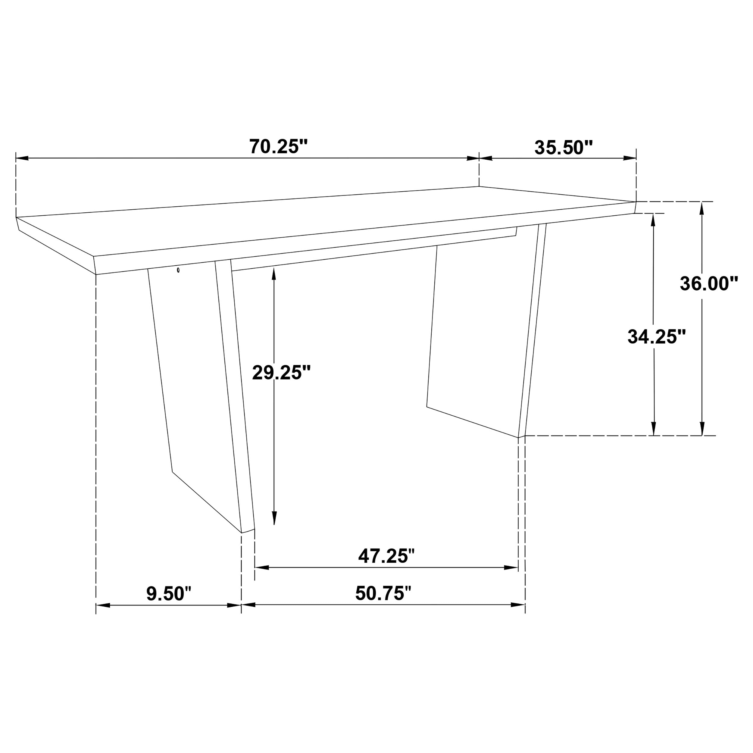 Decker 70-inch Rectangular Wood Counter Height Dining Table Dark Walnut — view 9