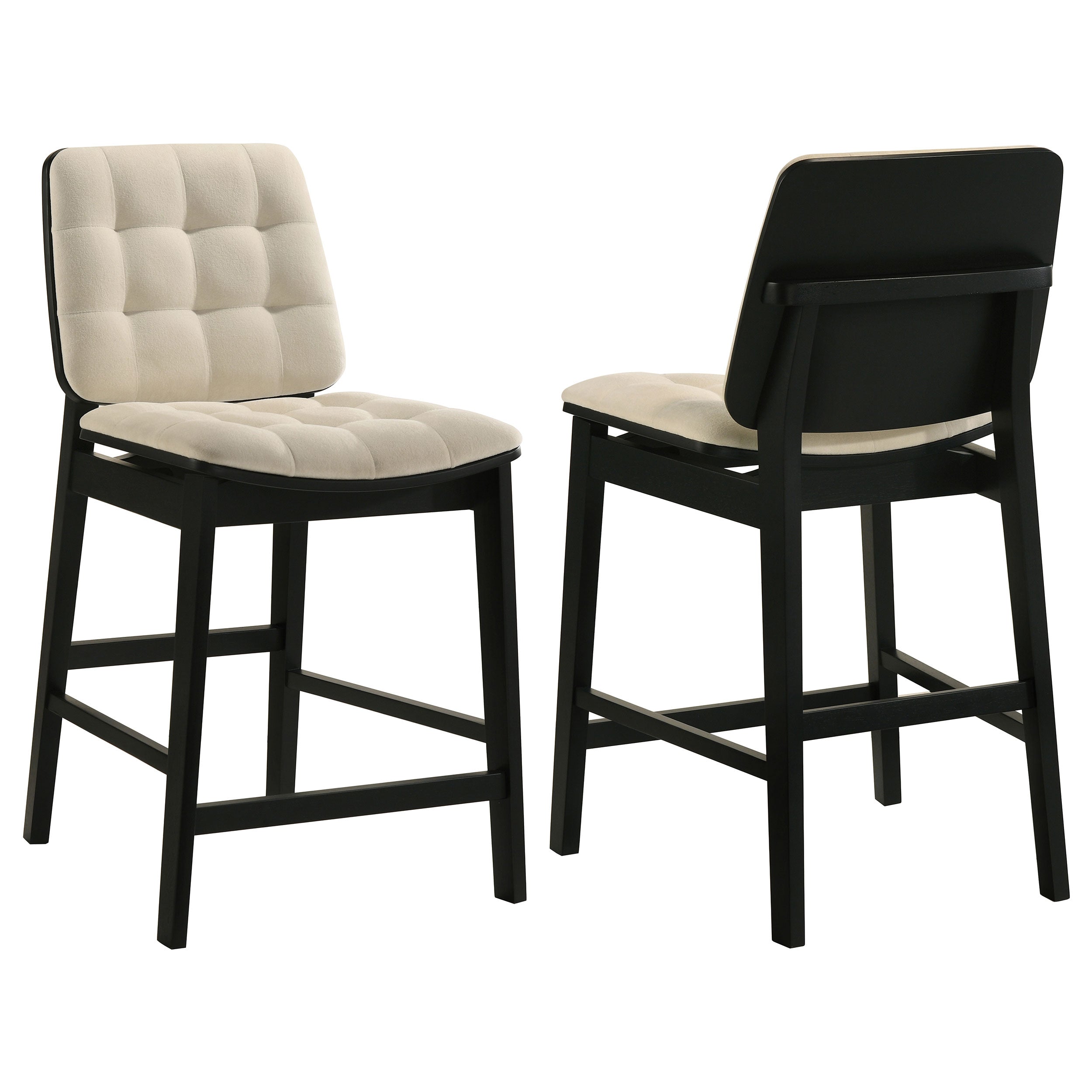 Redbridge Velvet Upholstered Counter Chair Cream and Black (Set of 2) — view 1