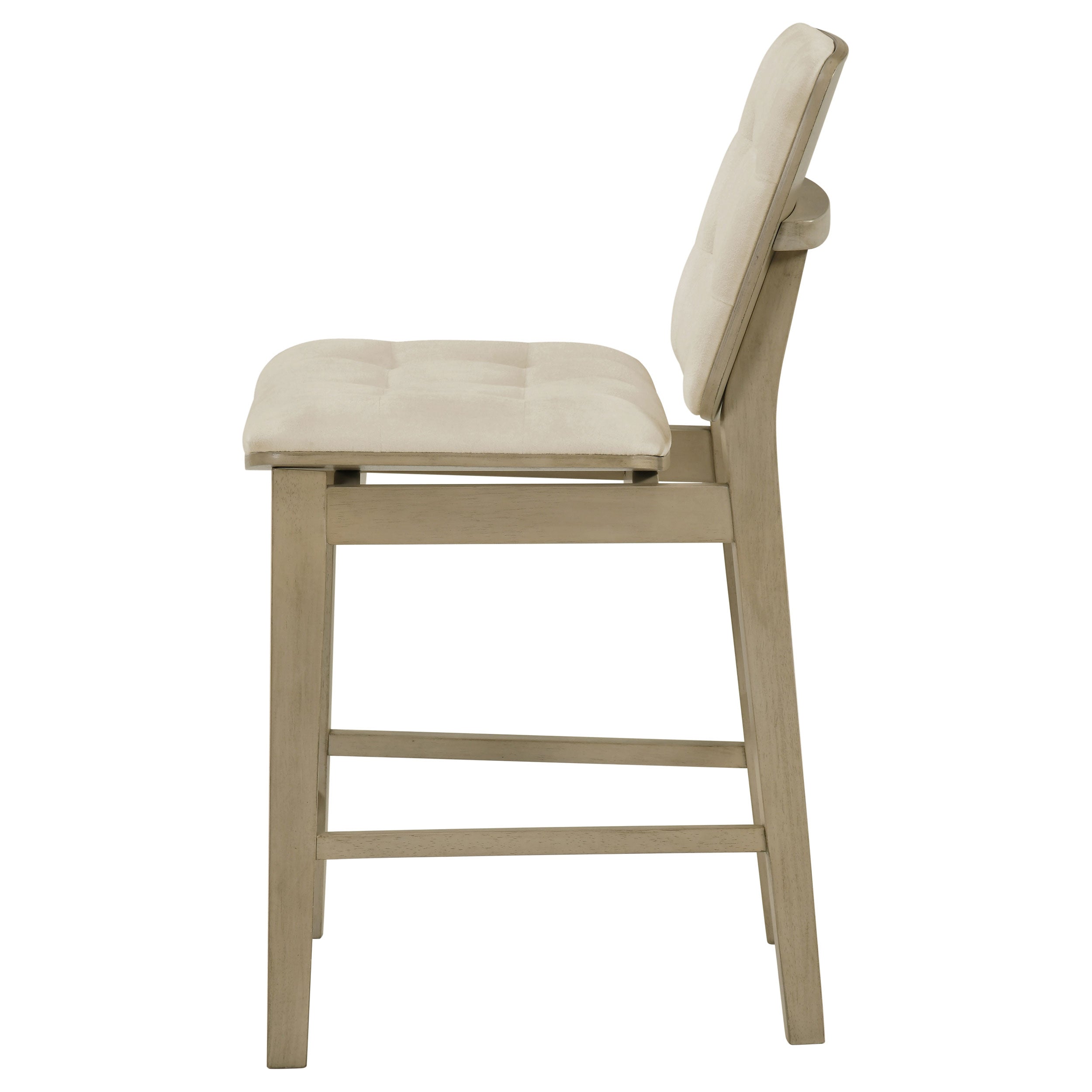 Redbridge Velvet Upholstered Counter Chair Cream and Natural Oak (Set of 2) — view 5