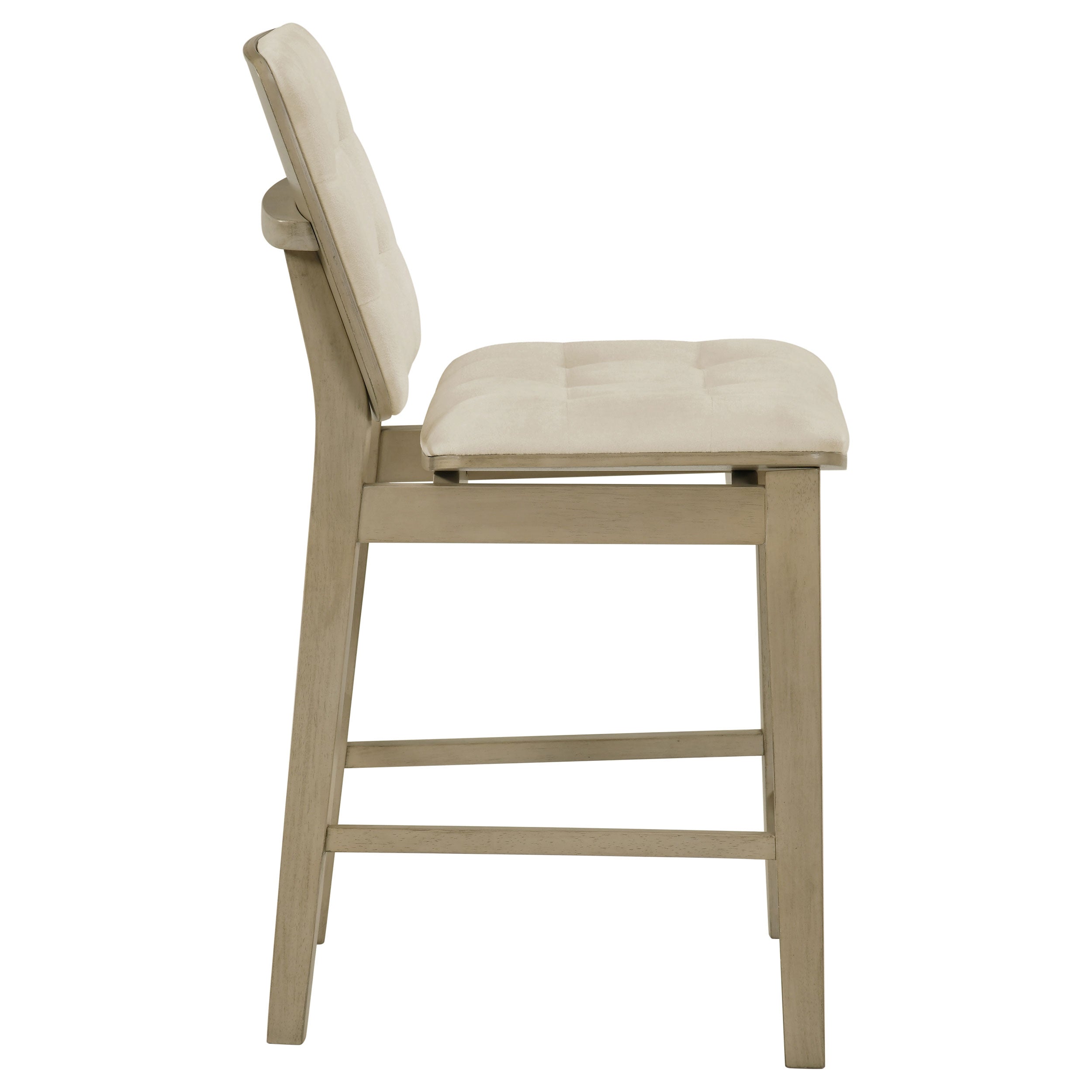 Redbridge Velvet Upholstered Counter Chair Cream and Natural Oak (Set of 2) — view 8
