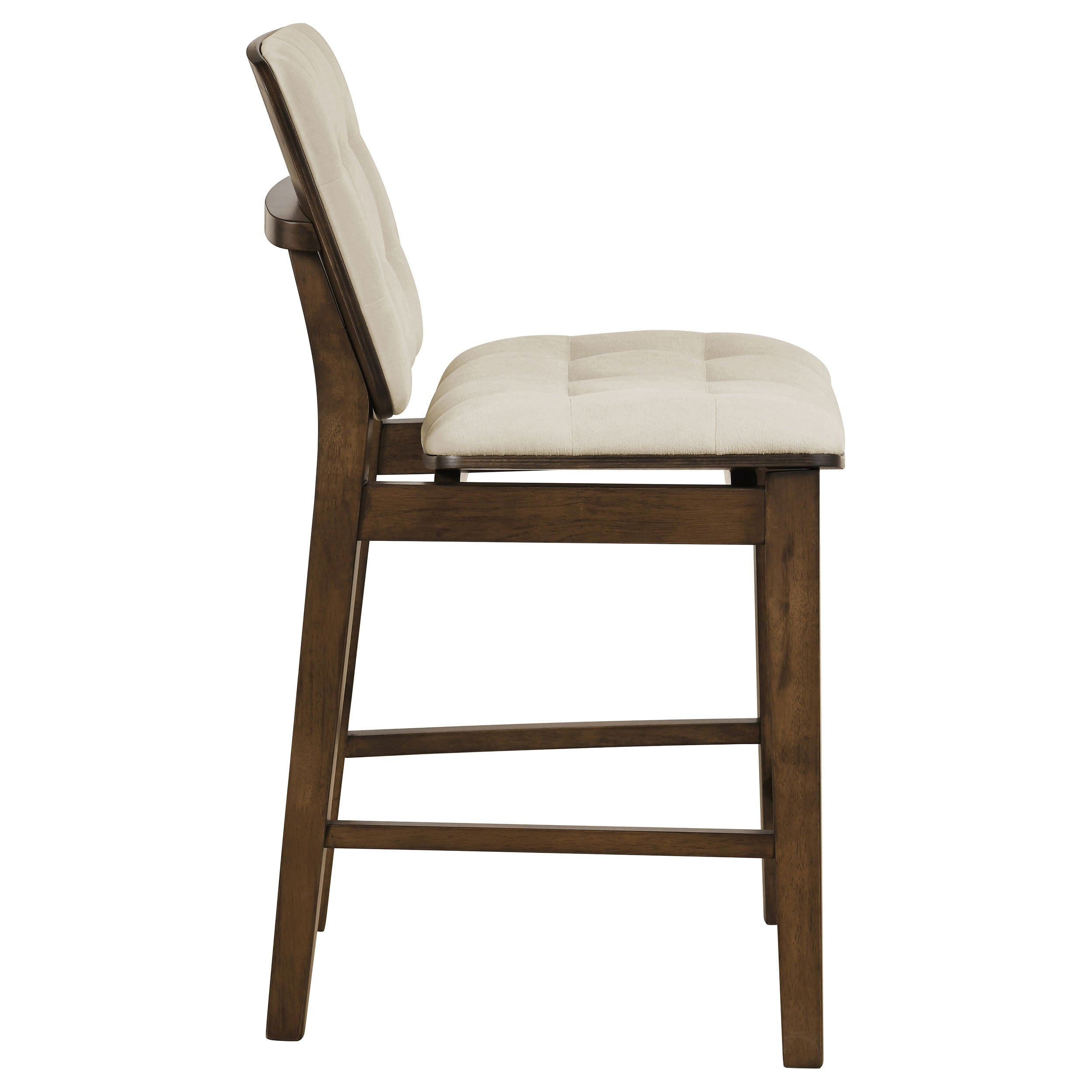 Redbridge Velvet Upholstered Counter Chair Cream and Walnut (Set of 2) — view 8