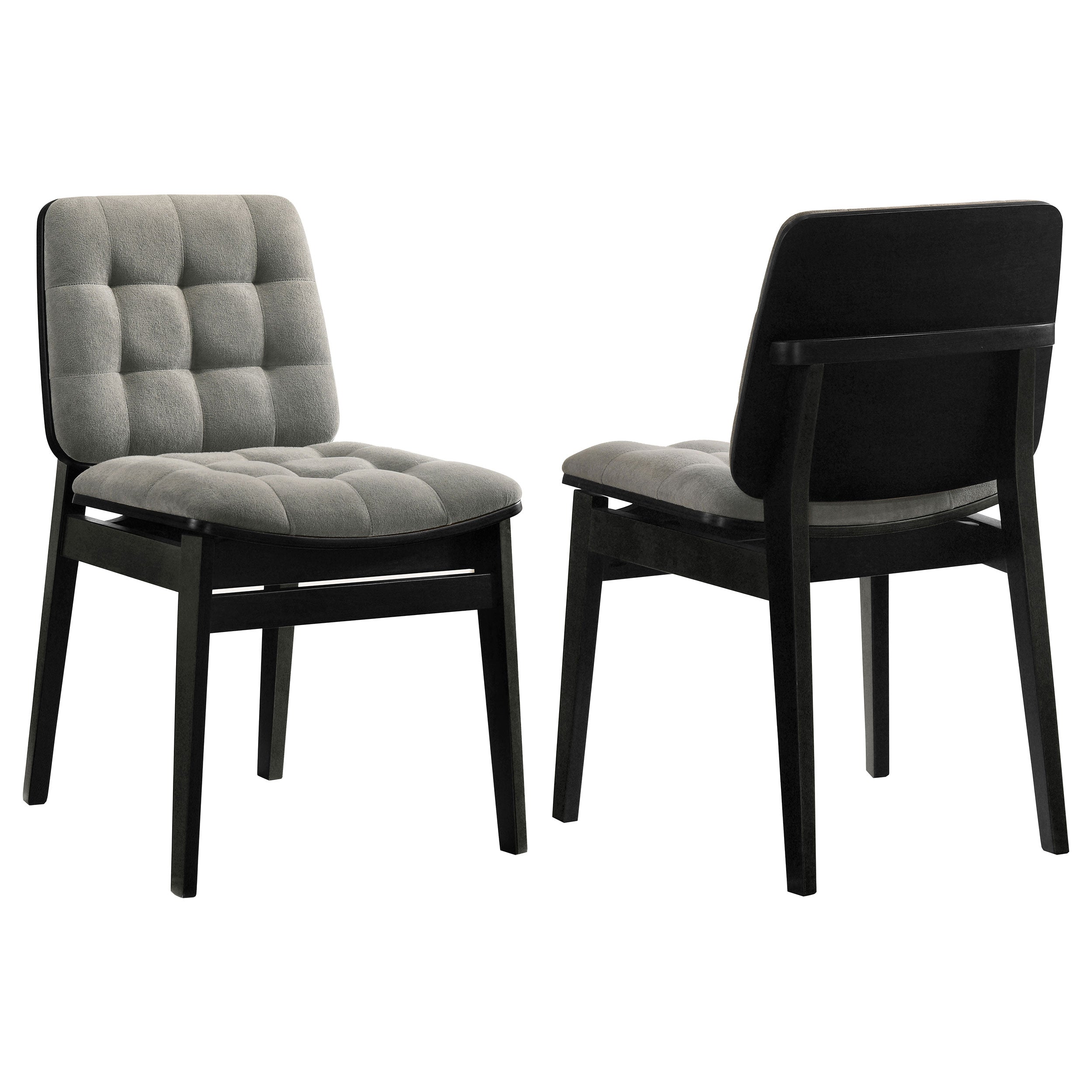 Redbridge Velvet Upholstered Side Chair Grey and Black (Set of 2) — view 1