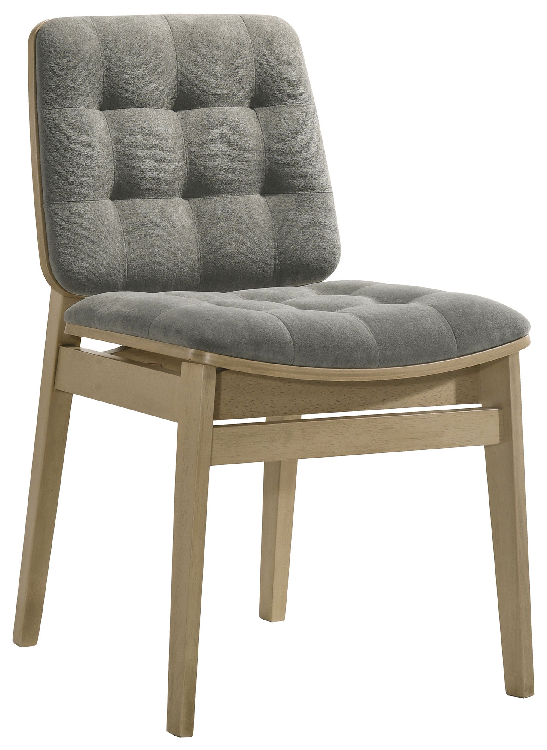 Redbridge Velvet Upholstered Side Chair Grey and Natural Oak (Set of 2) — view 3