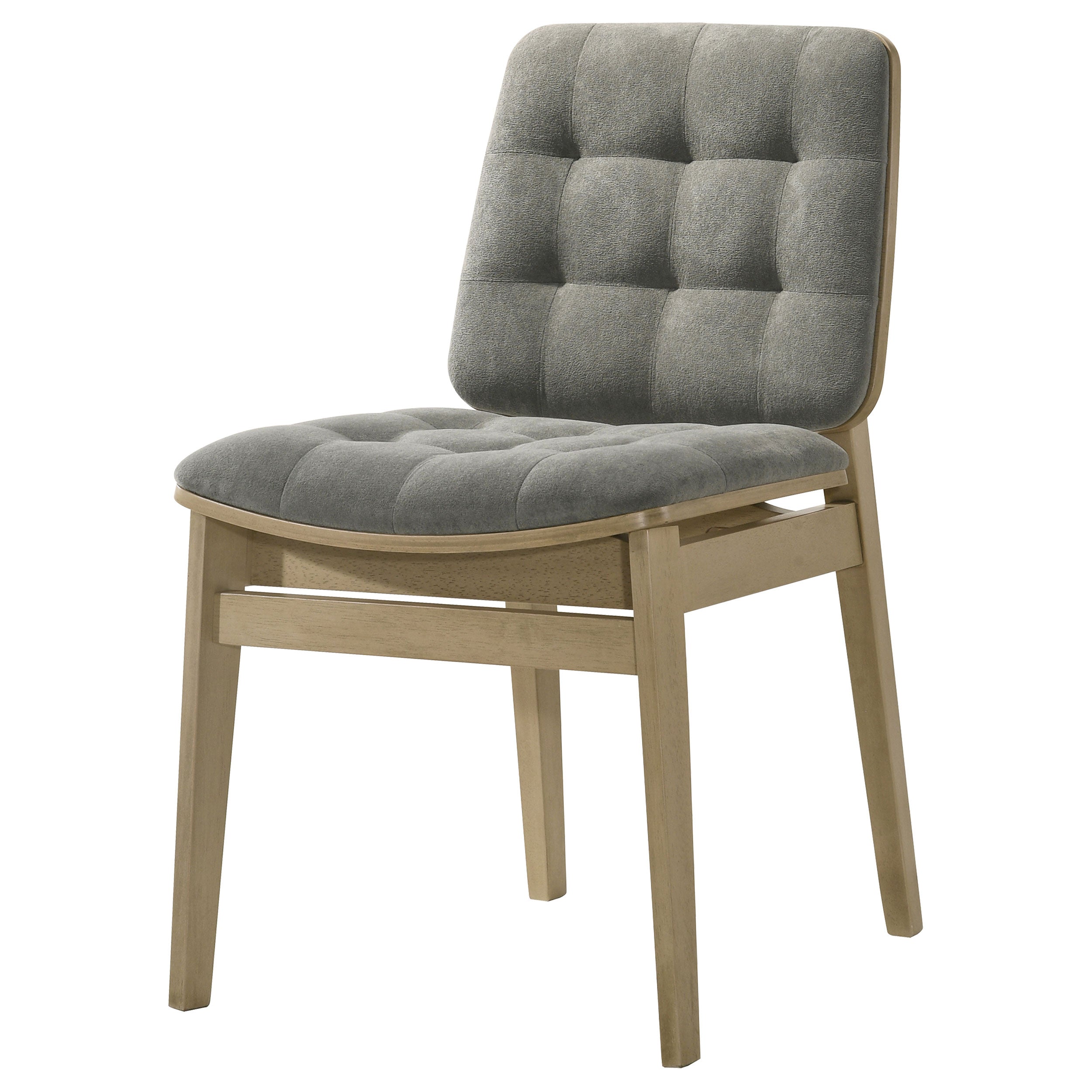 Redbridge Velvet Upholstered Side Chair Grey and Natural Oak (Set of 2) — view 5