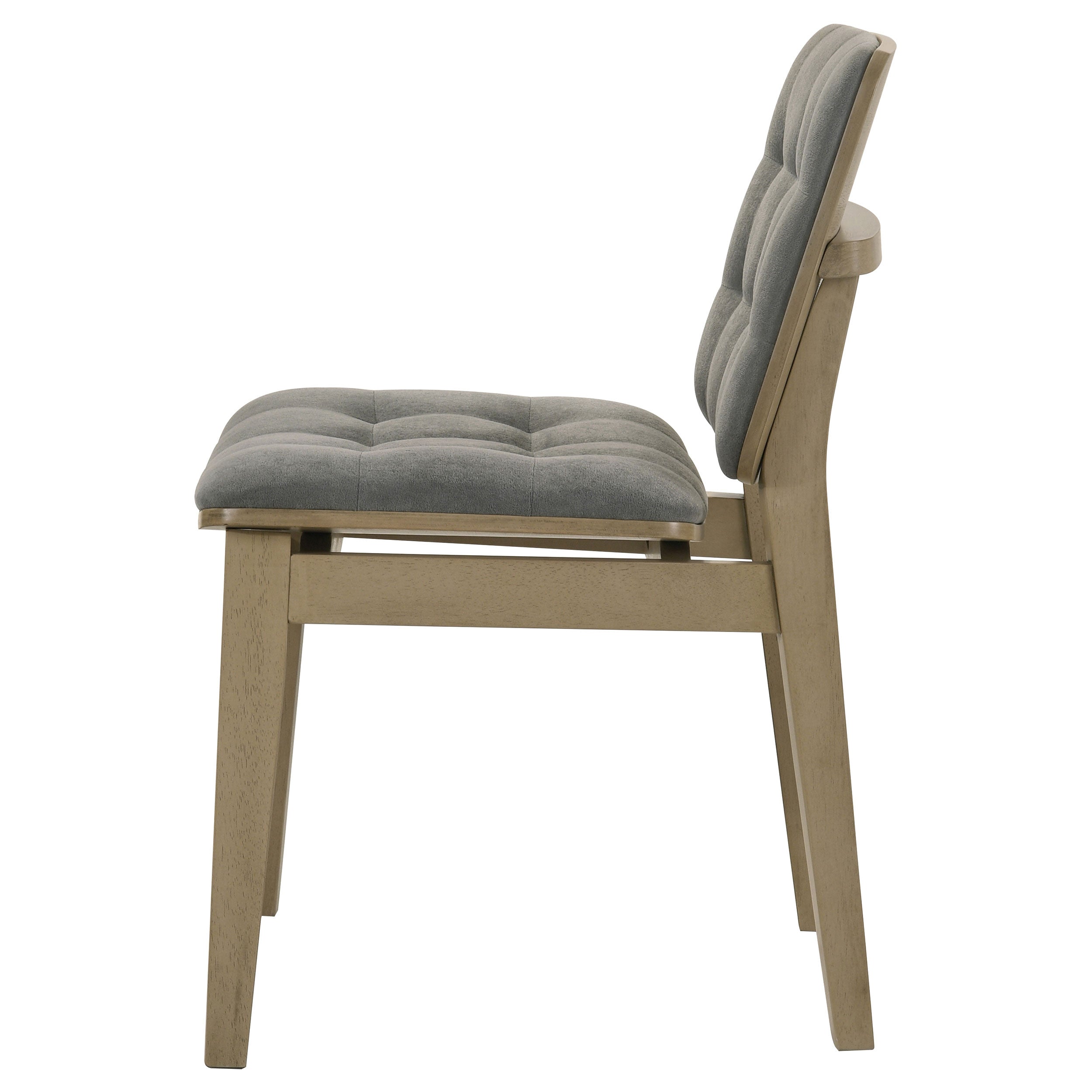 Redbridge Velvet Upholstered Side Chair Grey and Natural Oak (Set of 2) — view 6