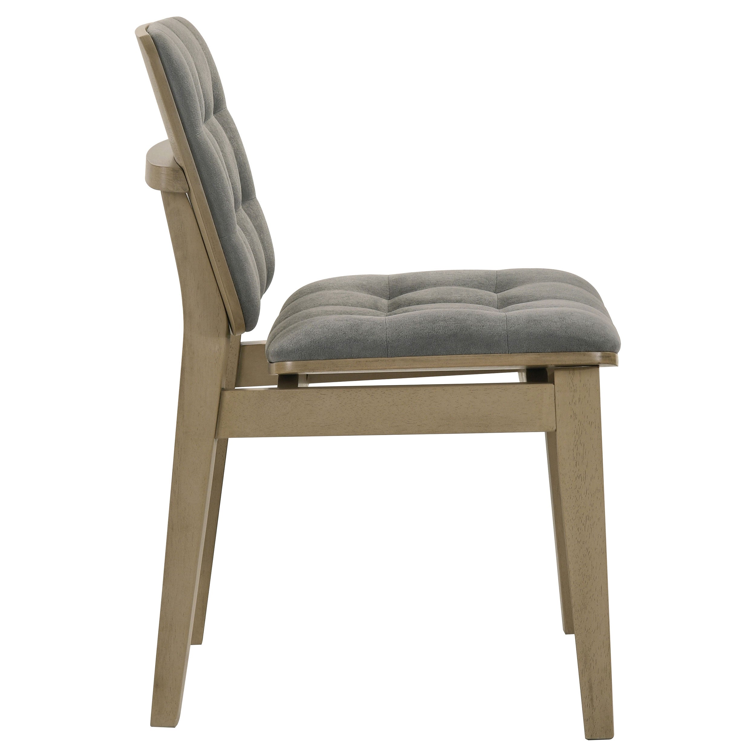 Redbridge Velvet Upholstered Side Chair Grey and Natural Oak (Set of 2) — view 9