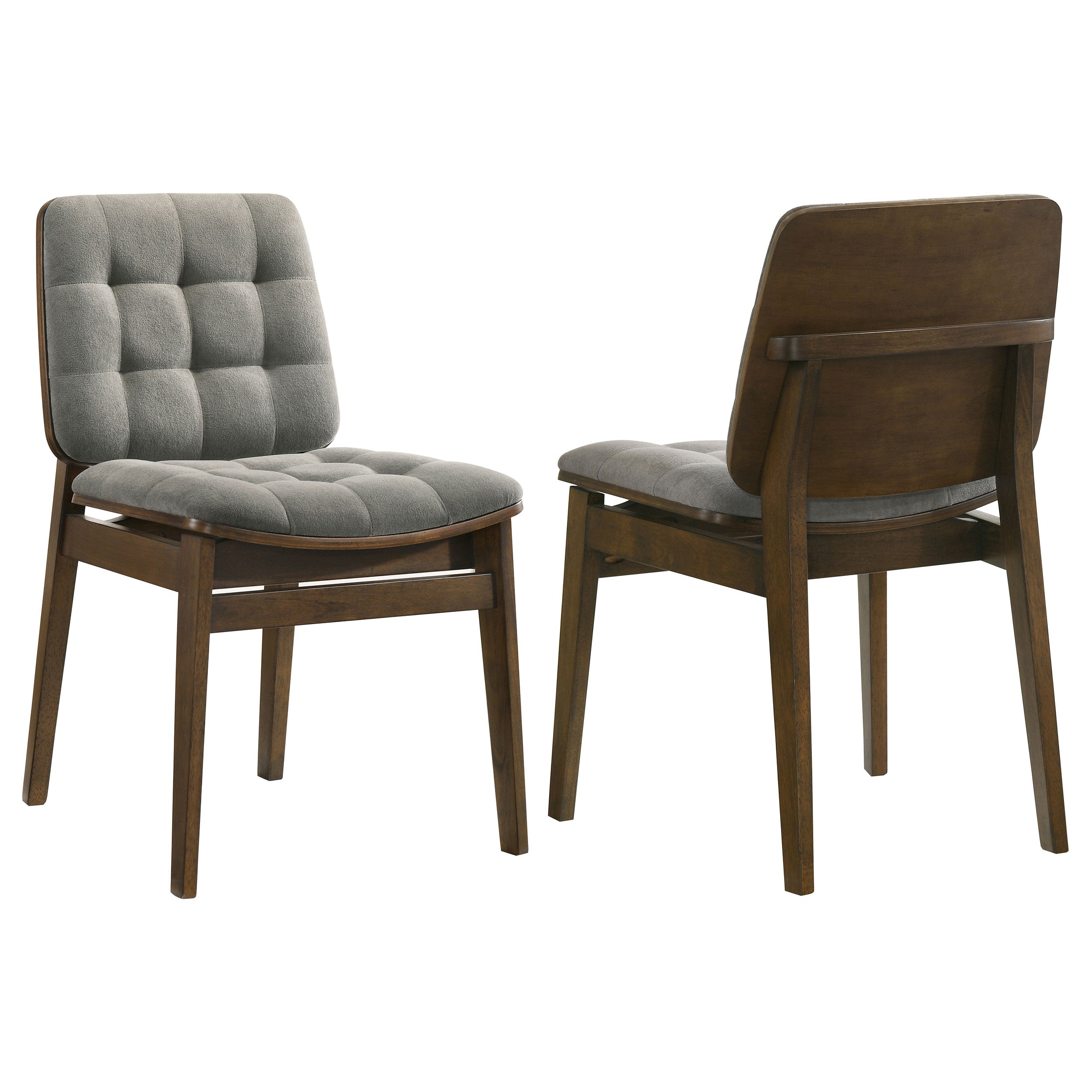 Redbridge Velvet Upholstered Side Chair Grey and Walnut (Set of 2) — view 1