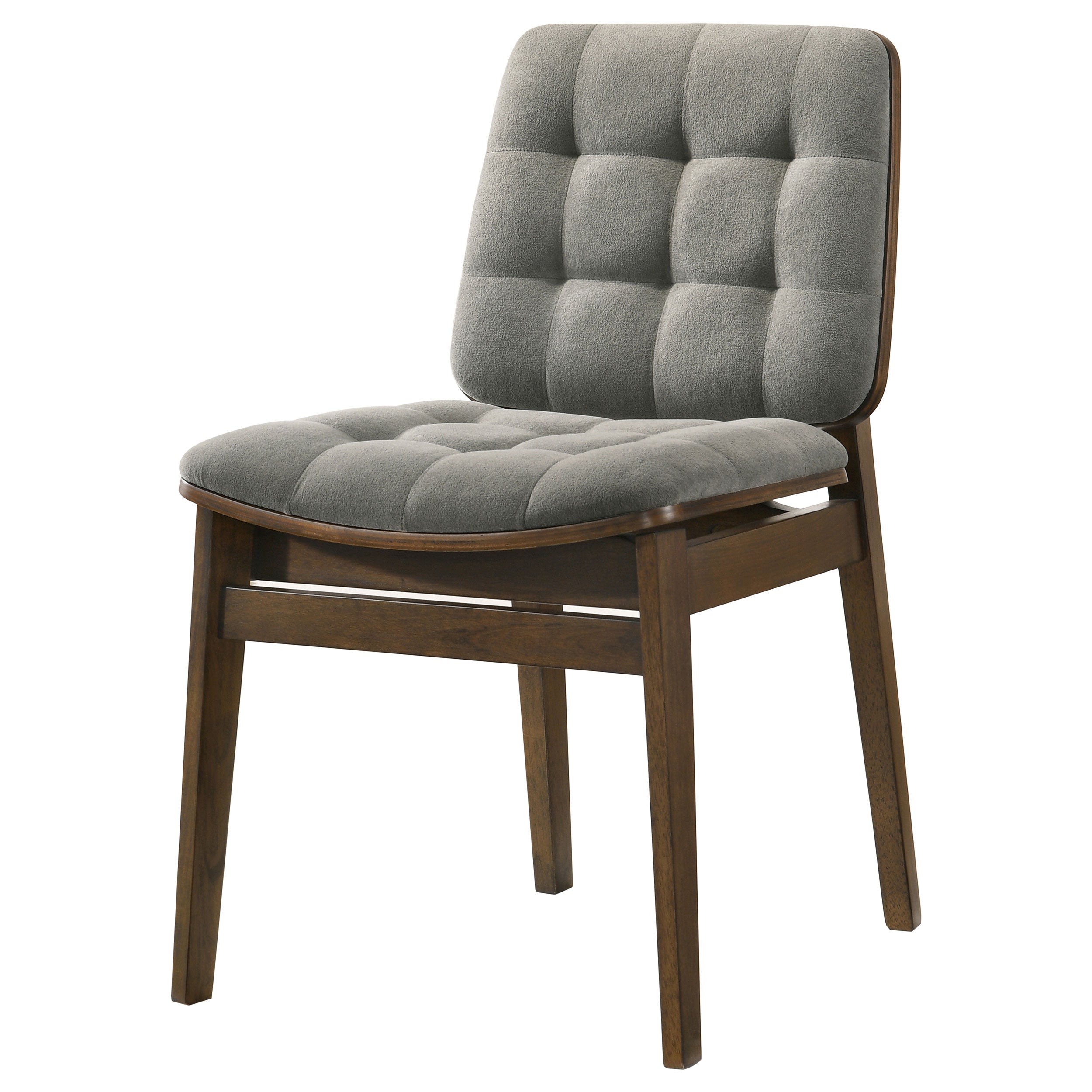 Redbridge Velvet Upholstered Side Chair Grey and Walnut (Set of 2) — view 5