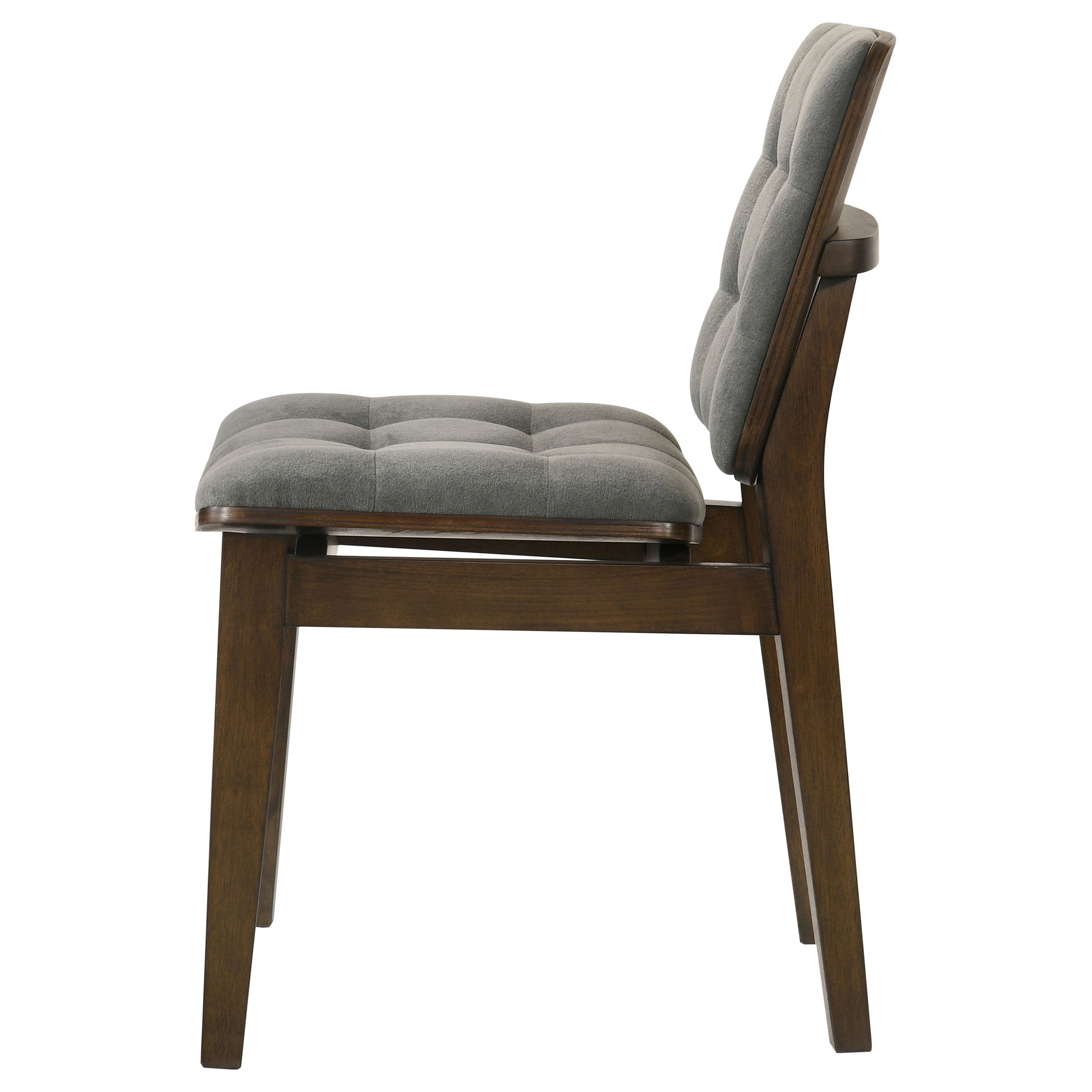 Redbridge Velvet Upholstered Side Chair Grey and Walnut (Set of 2) — view 6