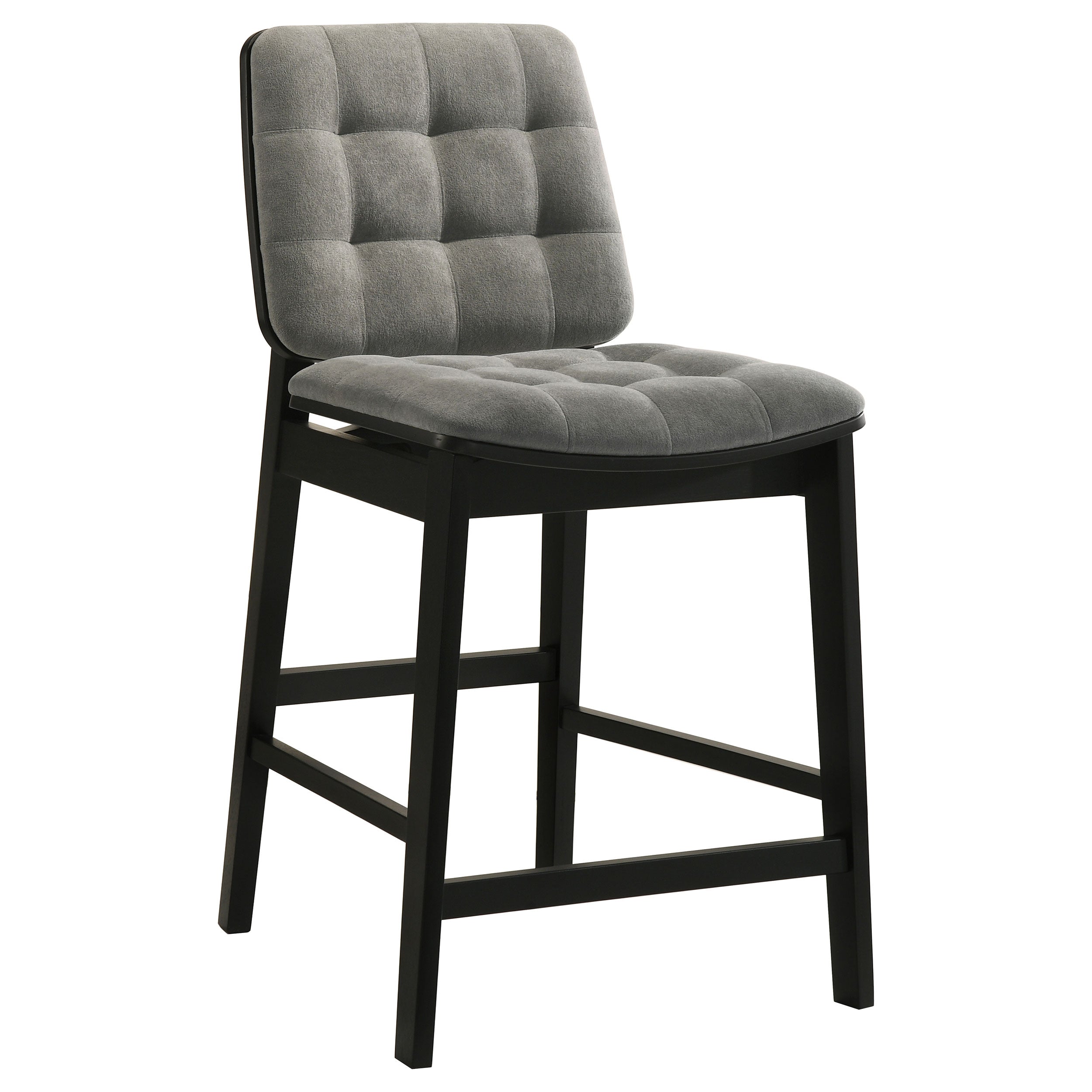Redbridge Velvet Upholstered Counter Chair Grey and Black (Set of 2) — view 3