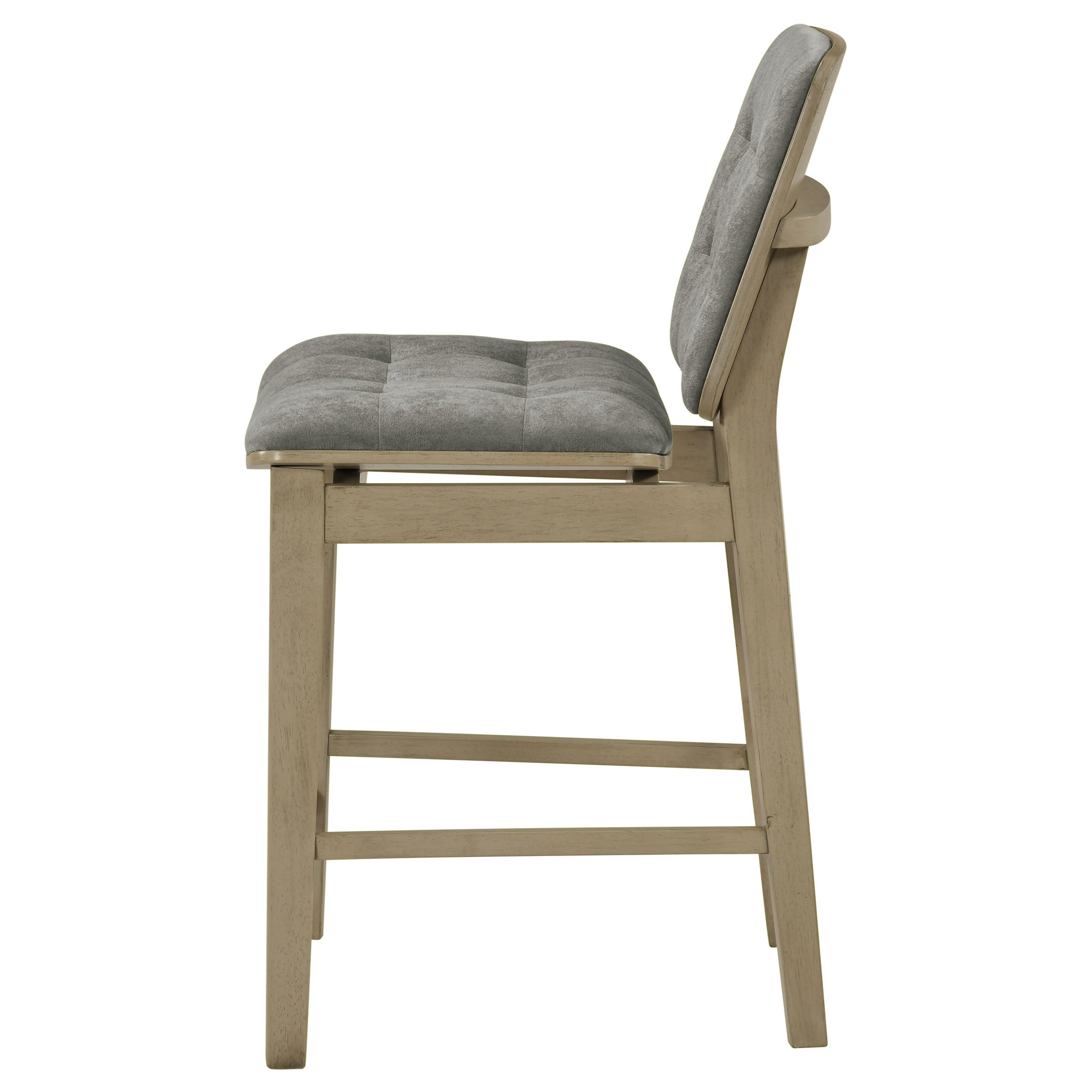 Redbridge Velvet Upholstered Counter Chair Grey and Natural Oak (Set of 2) — view 5