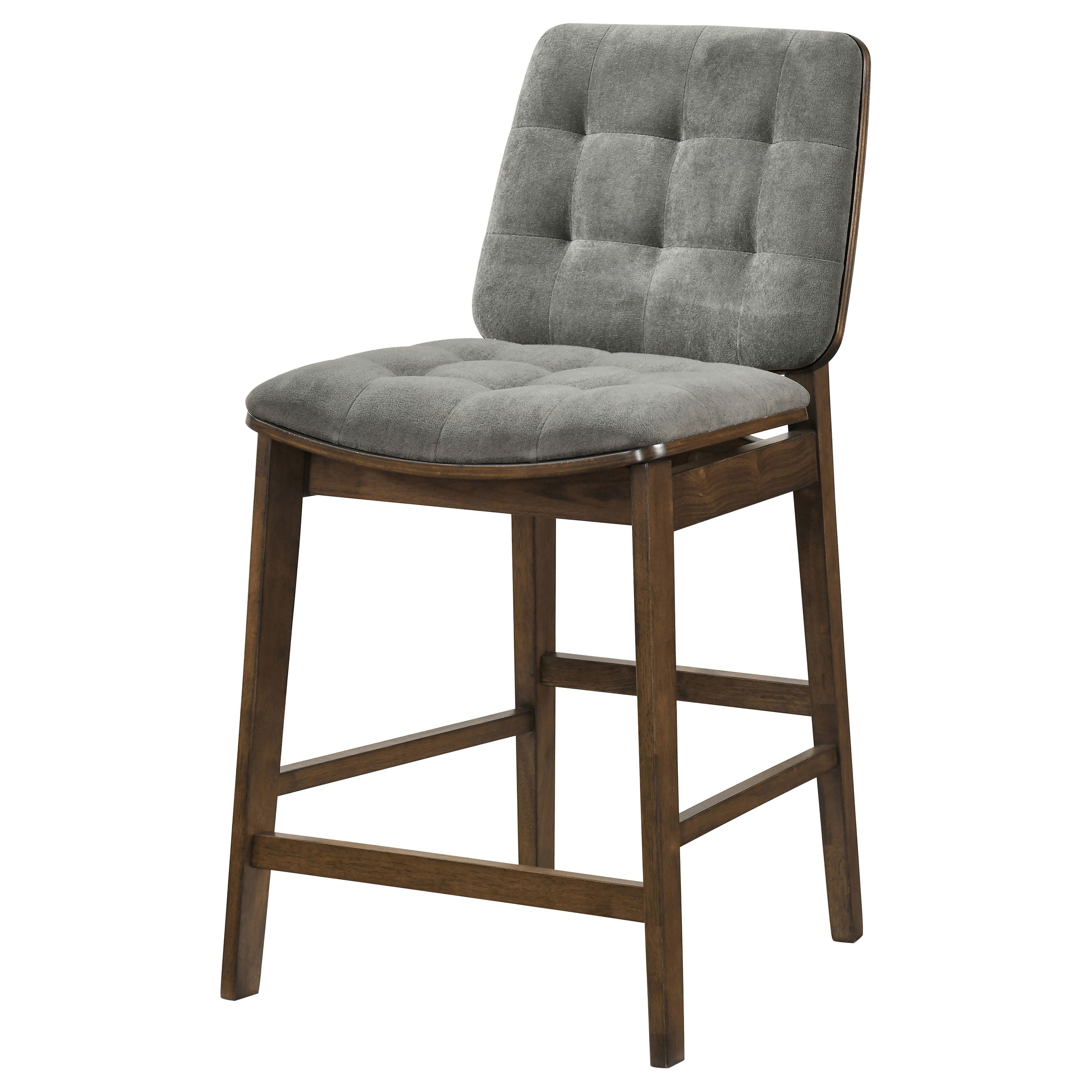 Redbridge Velvet Upholstered Counter Chair Grey and Walnut (Set of 2) — view 4