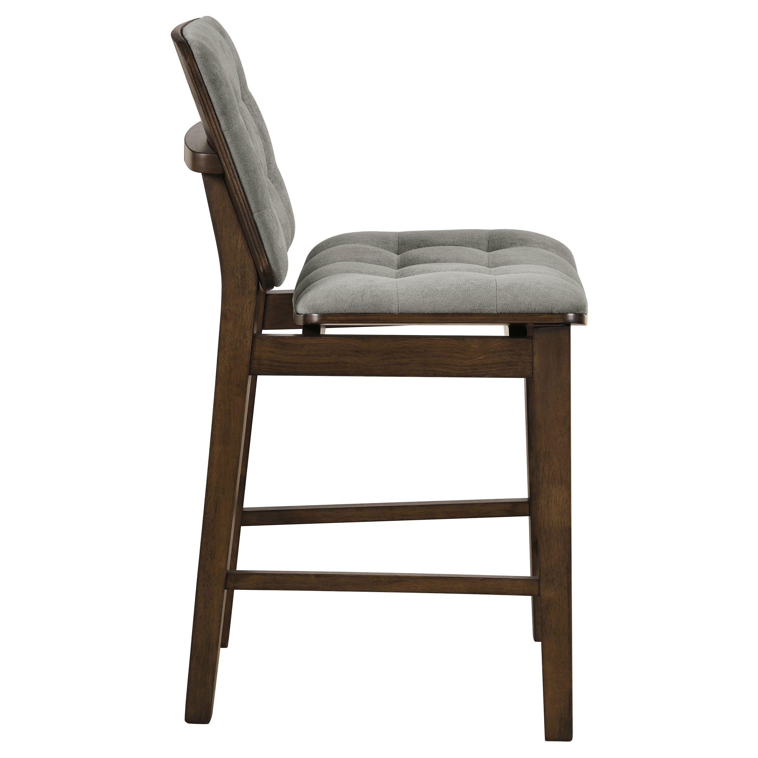 Redbridge Velvet Upholstered Counter Chair Grey and Walnut (Set of 2) — view 8