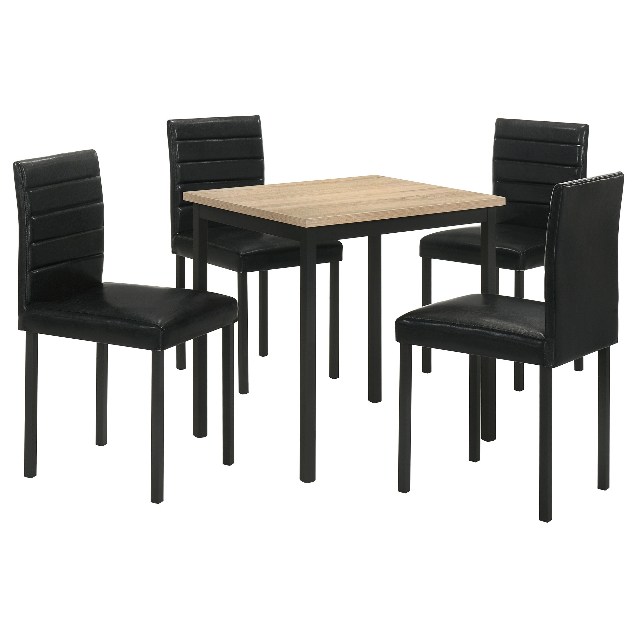 Garza 5-piece Space Saving Rectangular Dining Table Greige Oak — view 2