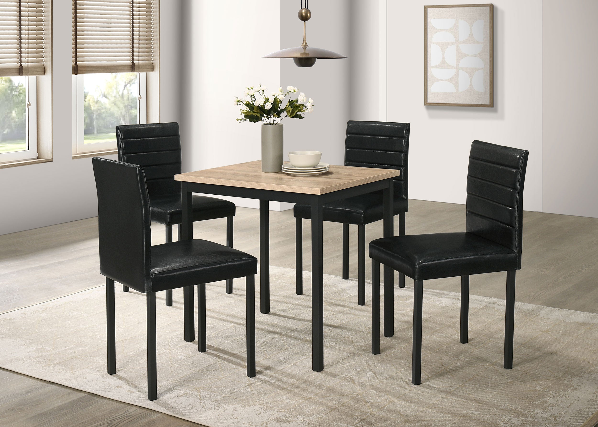 Garza Space Saving Rectangular Dining Table Greige Oak — view 9