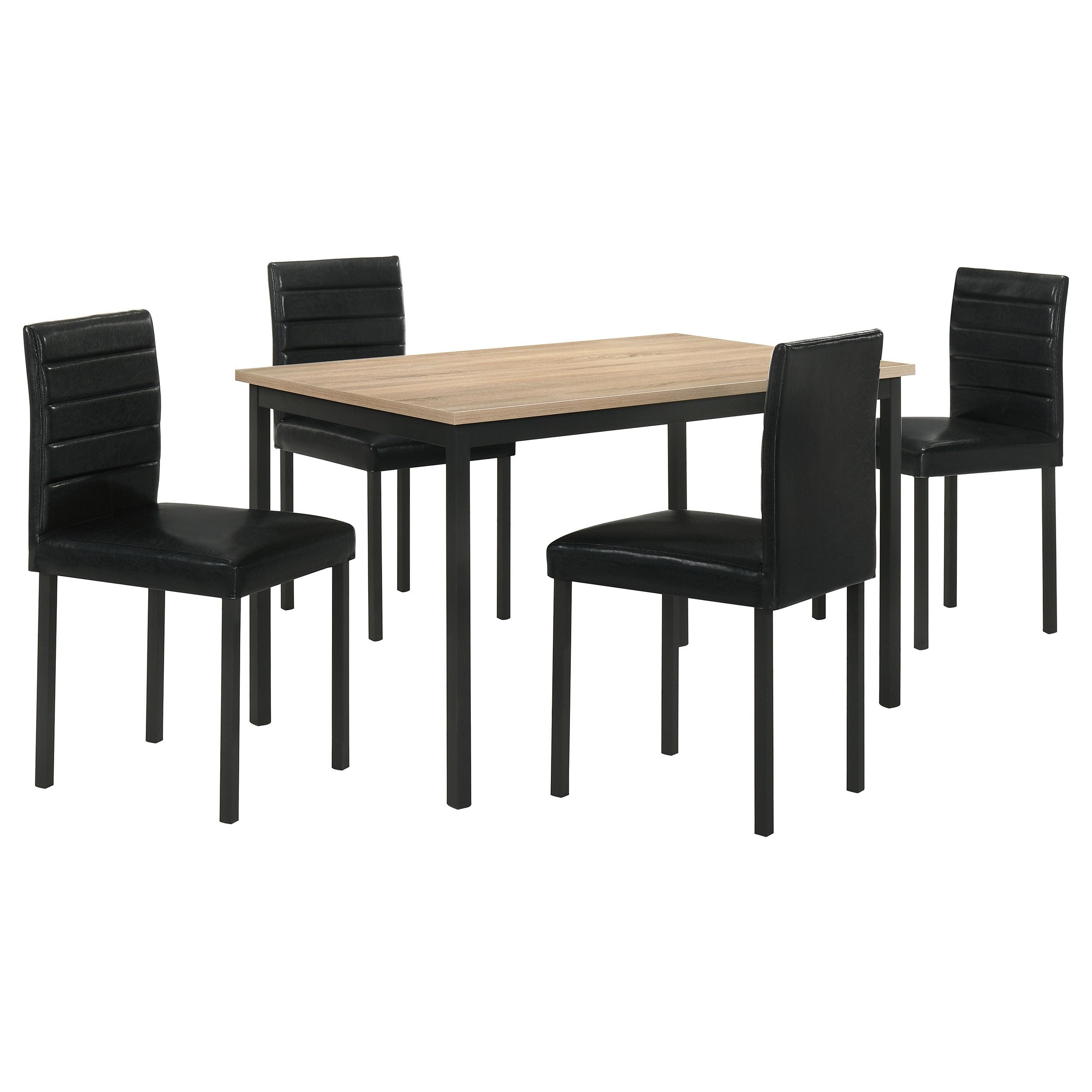 Garza 5-piece Rectangular Dining Table Greige Oak — view 2