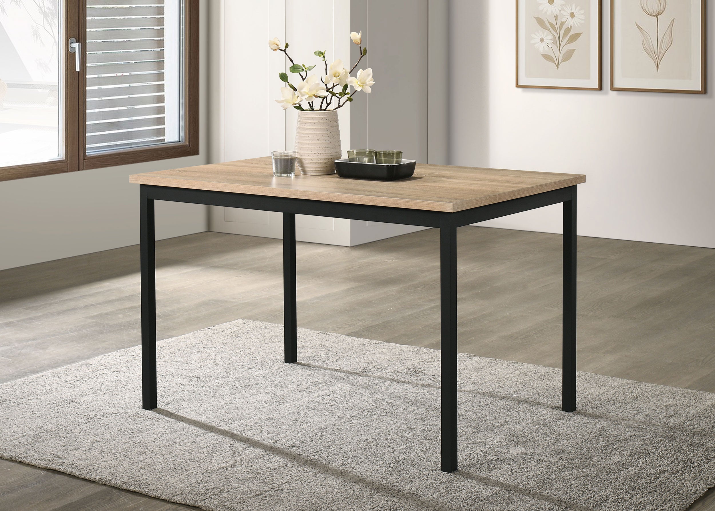 Garza Rectangular 47-inch Dining Table Greige Oak — view 2