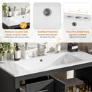 Bathroom Vanity With Sink, Soft Close Doors, Adjustable Shelf & 3 Drawers